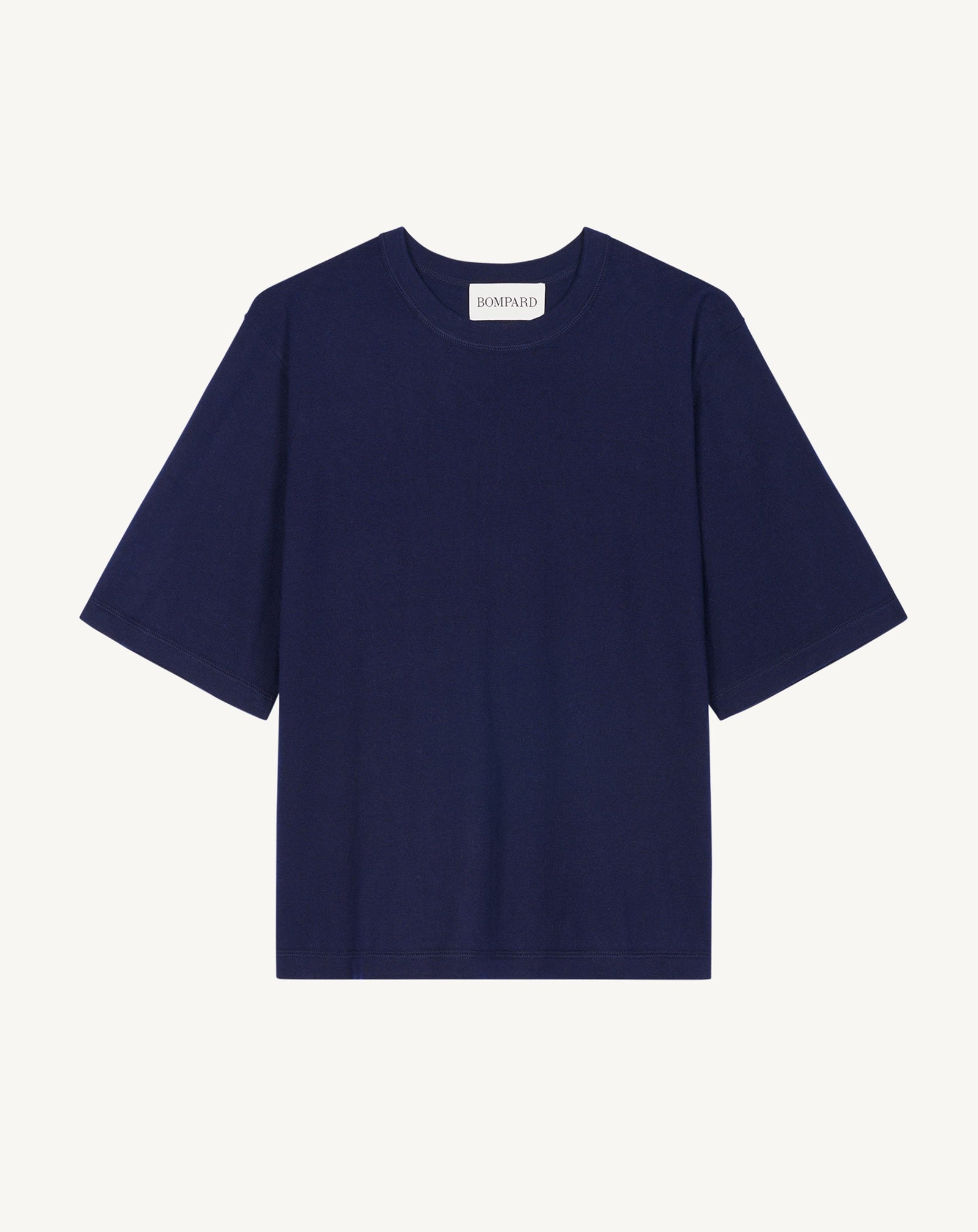 T-shirt ample-MARINE-85% pima coton 15% cachemire