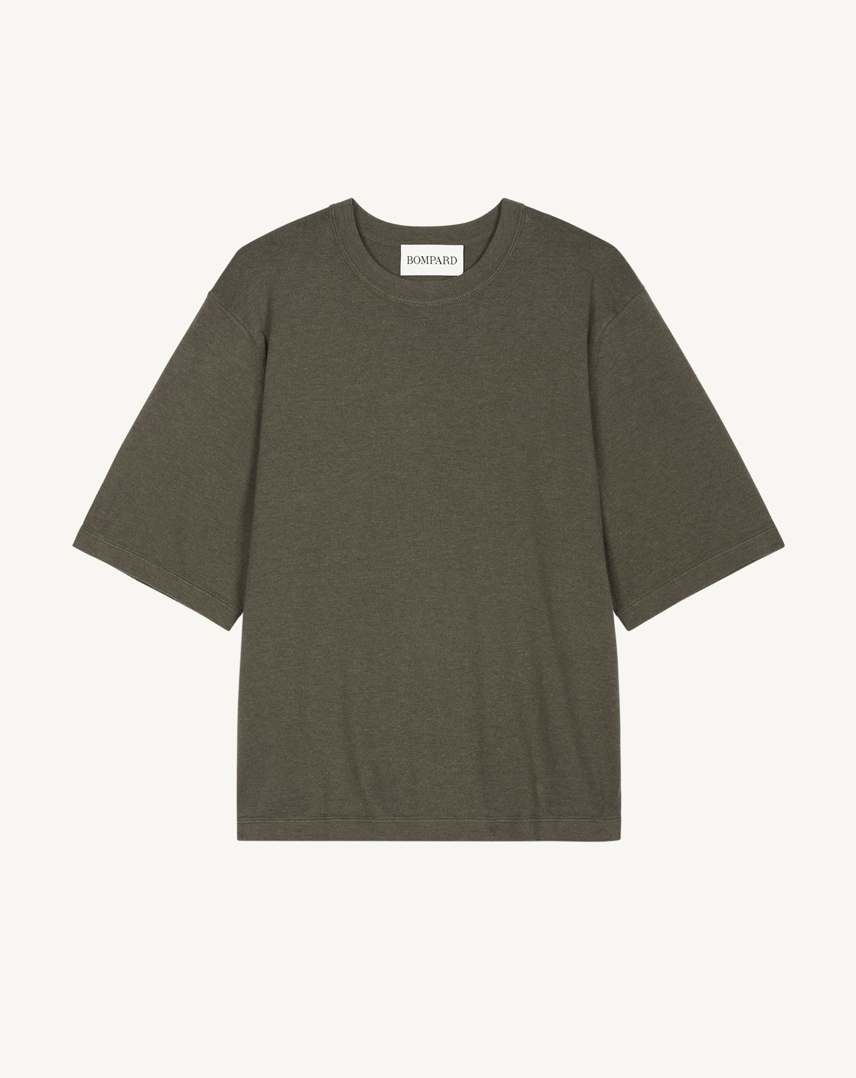 T-shirt ample-KAKI OMBRE-85% pima coton 15% cachemire