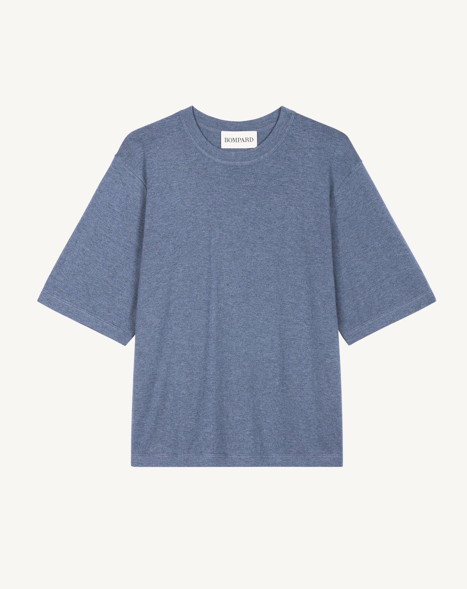 T-shirt ample-BLEU AVERSE-85% pima coton 15% cachemire