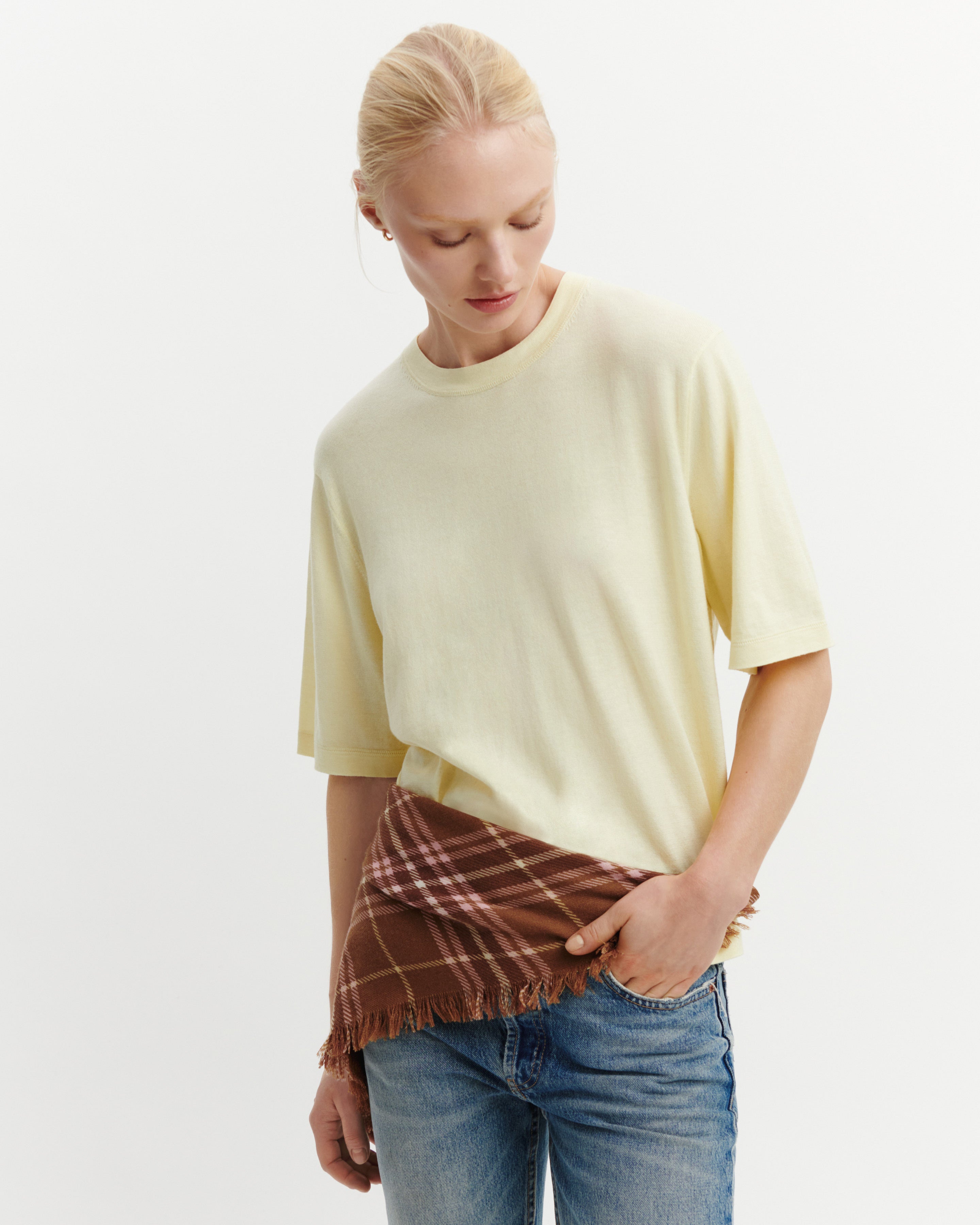 T-shirt ample-ZESTE-85% pima coton 15% cachemire