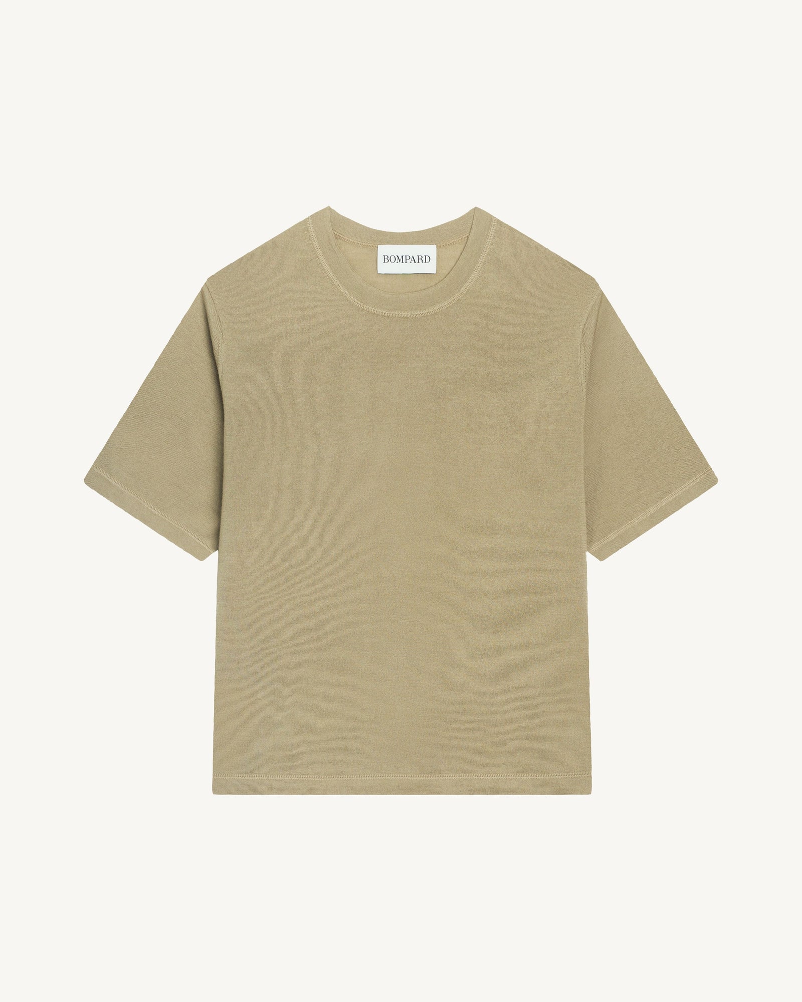 T-shirt ample-BEIGE CENDRE-85% pima coton 15% cachemire