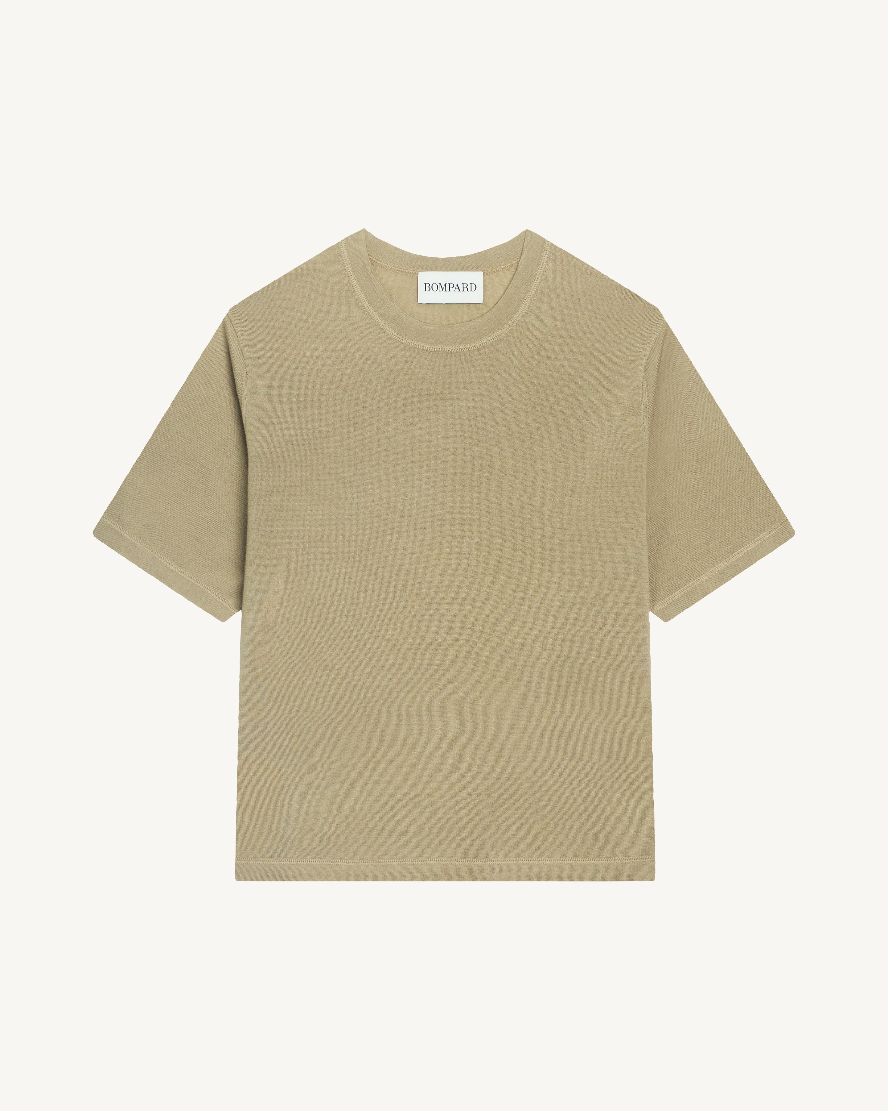 T-shirt ample-BEIGE CENDRE-85% pima coton 15% cachemire