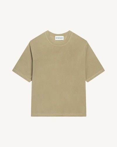 T-shirt ample-BEIGE CENDRE-85% pima coton 15% cachemire