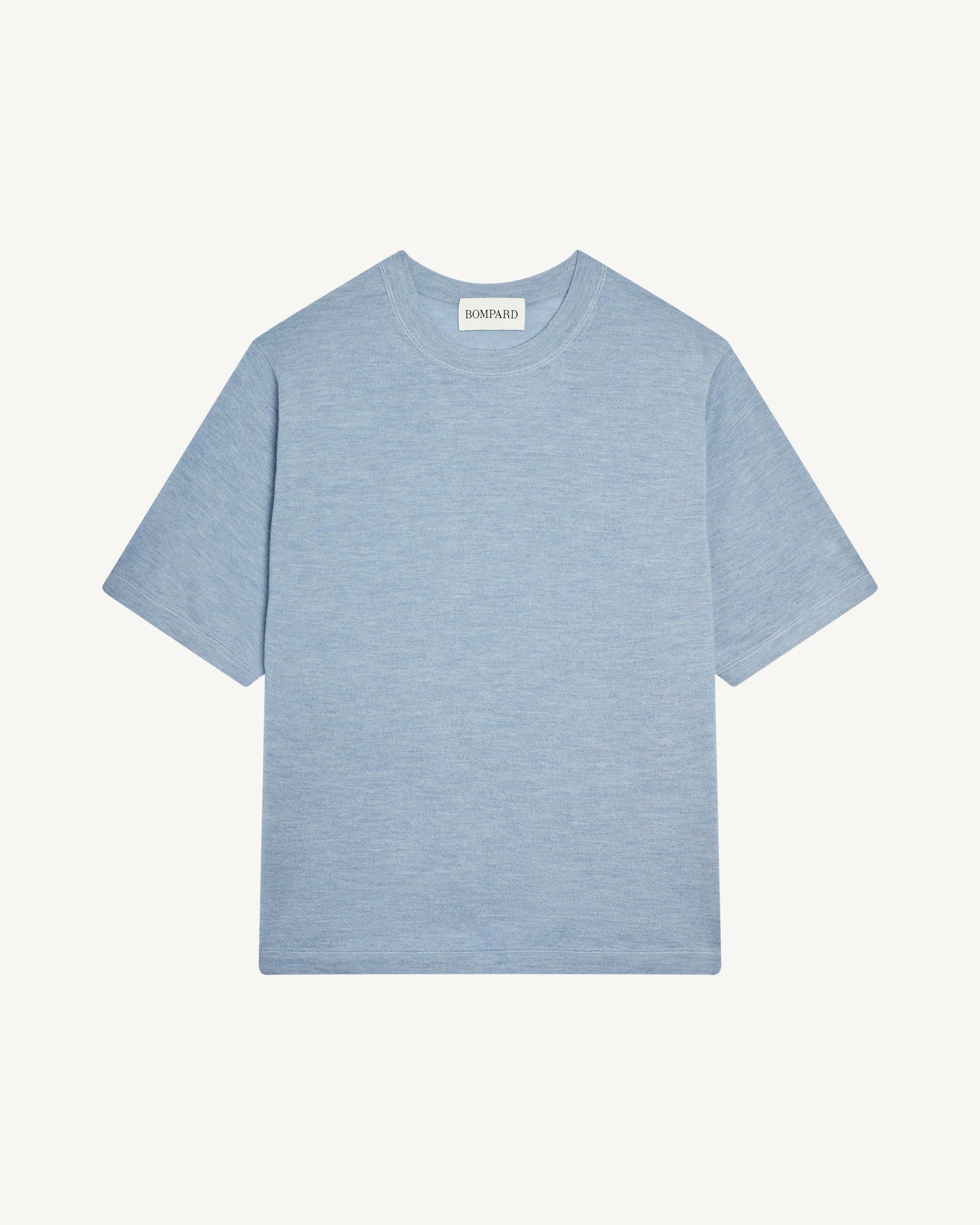 T-shirt ample-BLEU GLACIER-85% pima coton 15% cachemire