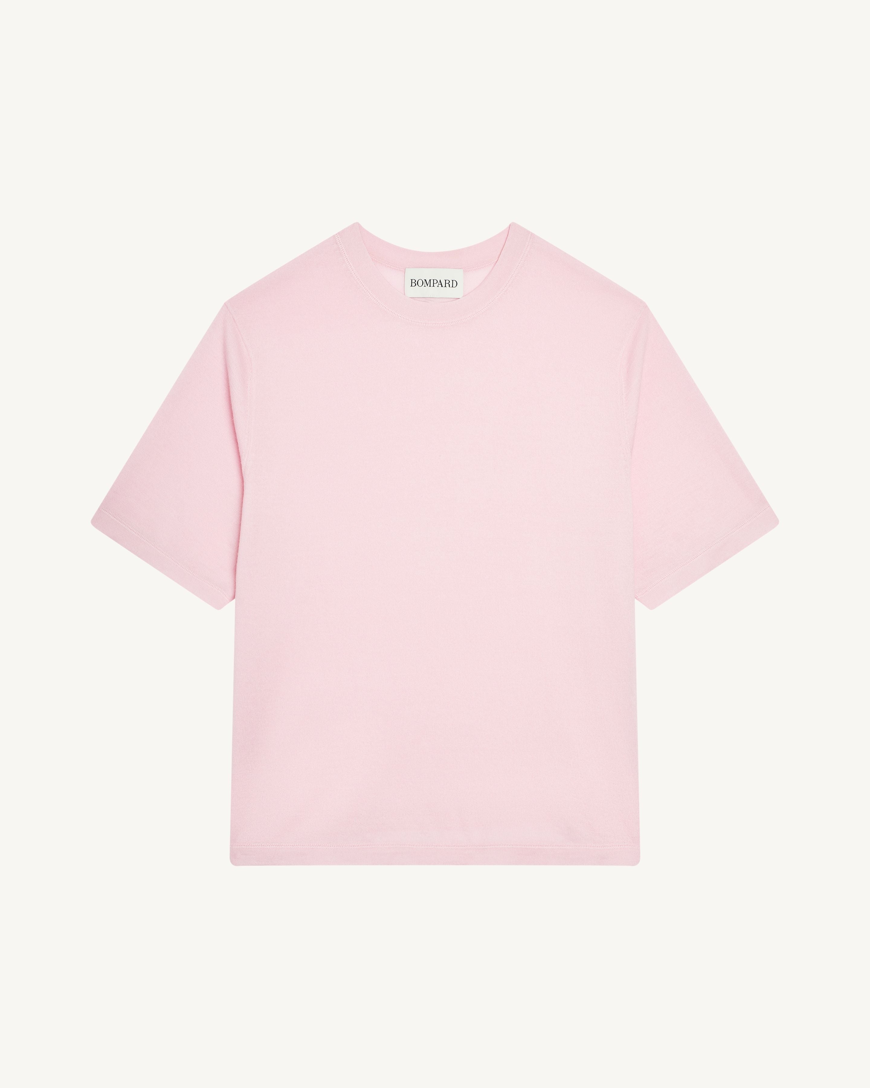 T-shirt ample-ROSE QUARTZ-85% pima coton 15% cachemire