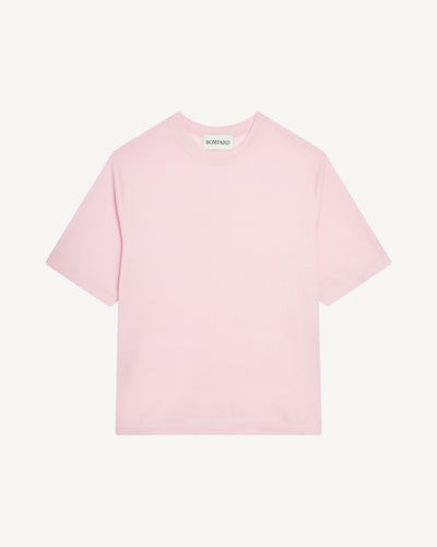 T-shirt ample-ROSE QUARTZ-85% pima coton 15% cachemire