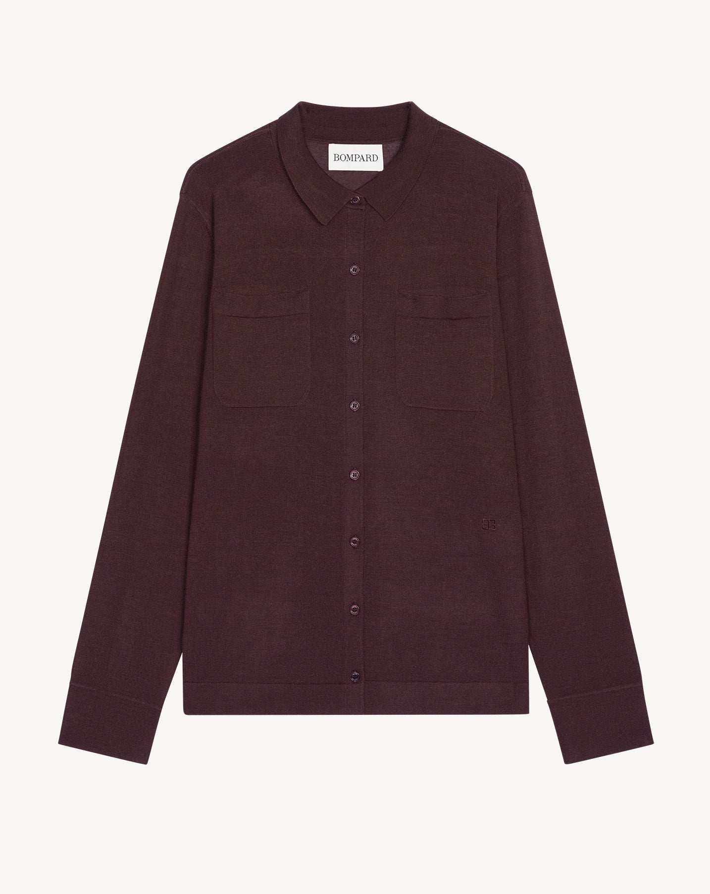 Chemise en maille fluide-GRENAT FONCE-60% : laine; 30% : soie; 10% : cachemire