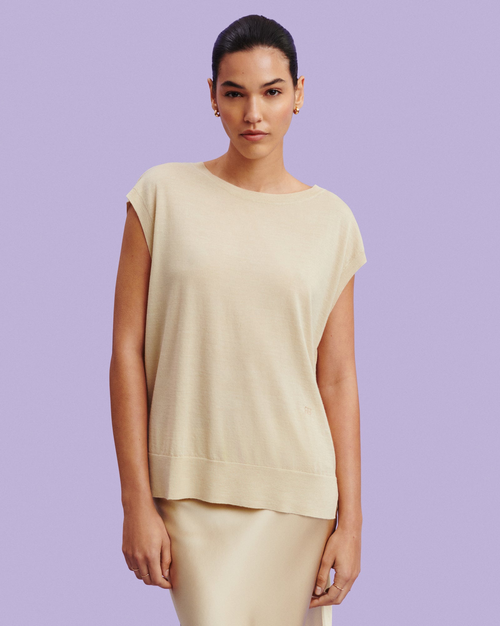 Top sans manches maille fluide