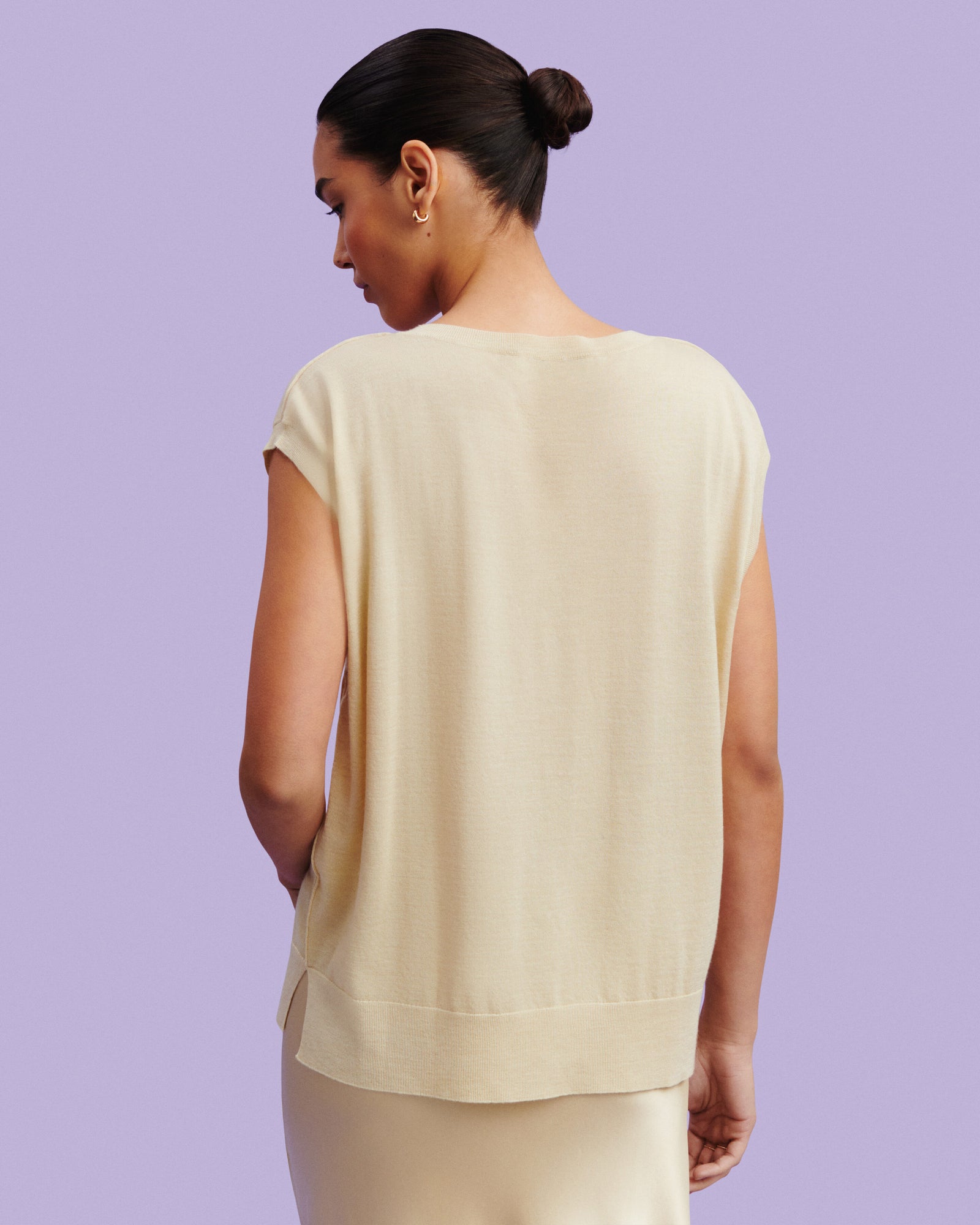 Top sans manches maille fluide