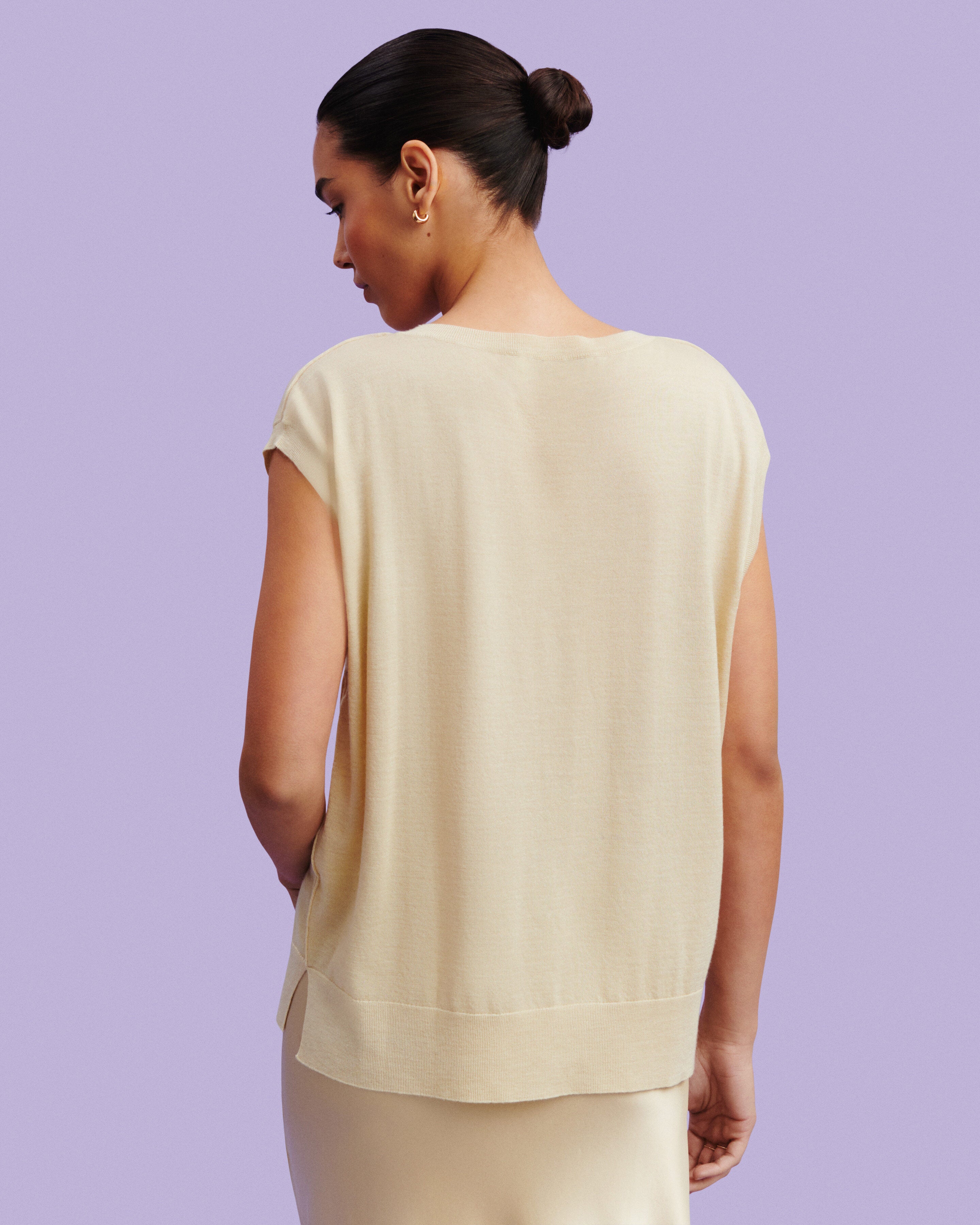 Top sans manches maille fluide