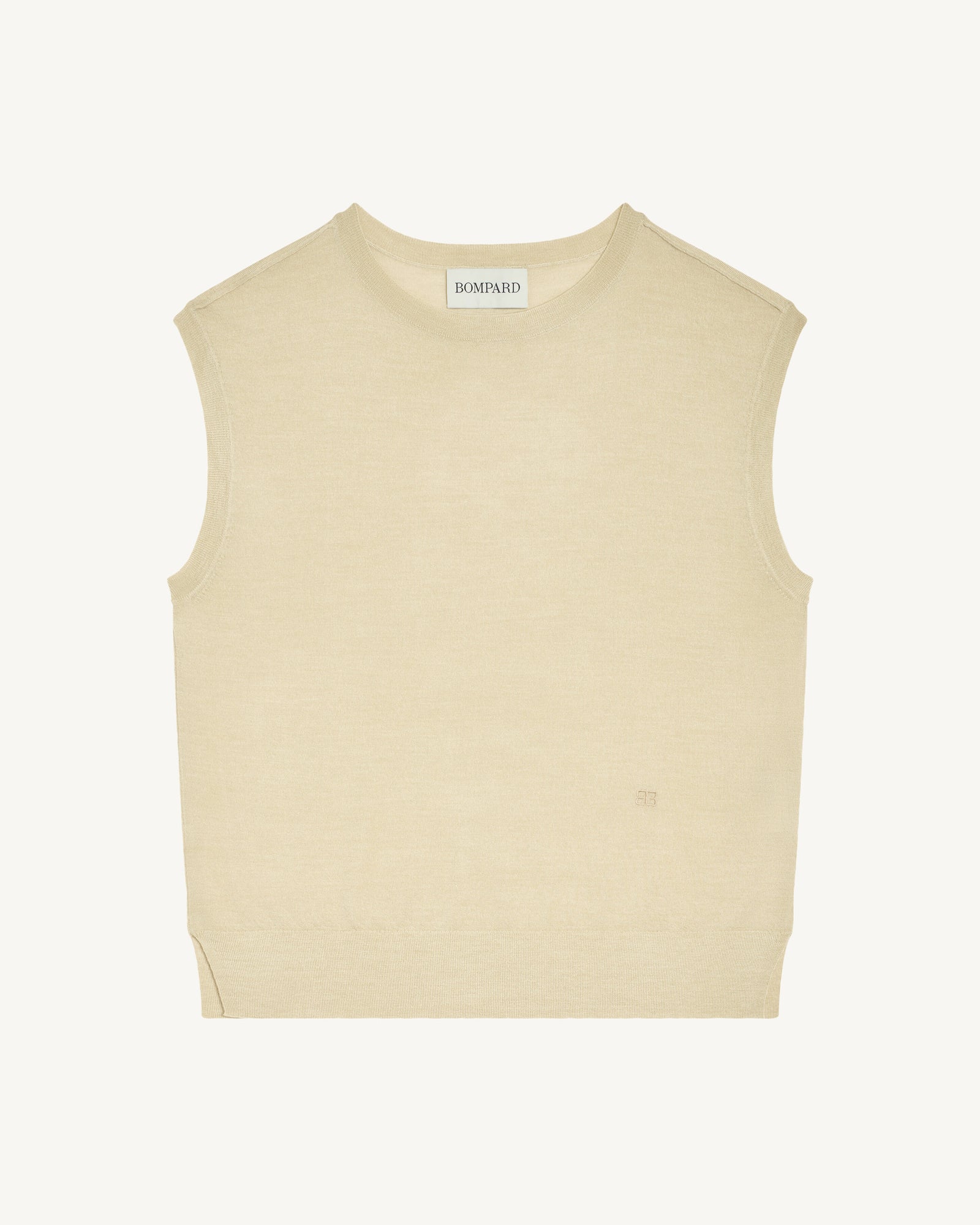 Top sans manches maille fluide-ECRU VINTAGE-60% : laine; 30% : soie; 10% : cachemire