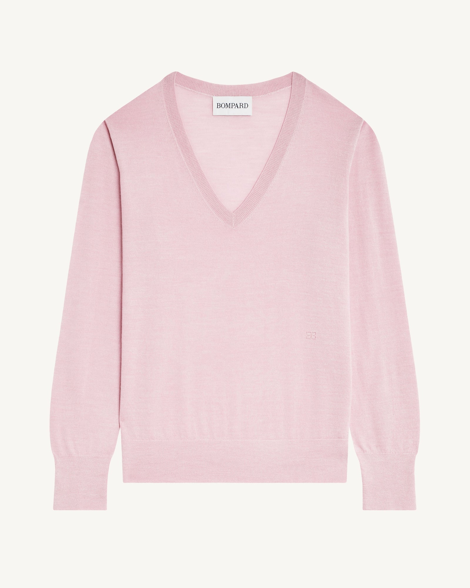 V-Ausschnitt-Pullover aus fließendem Strick