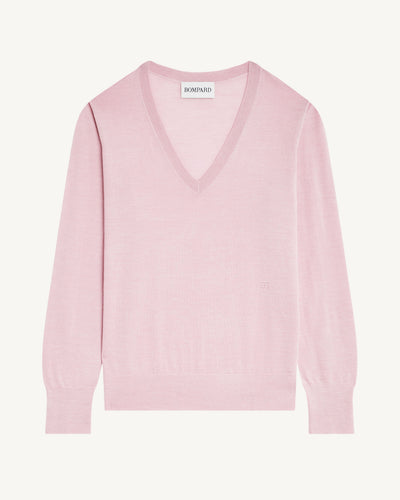 V-Ausschnitt-Pullover aus fließendem Strick