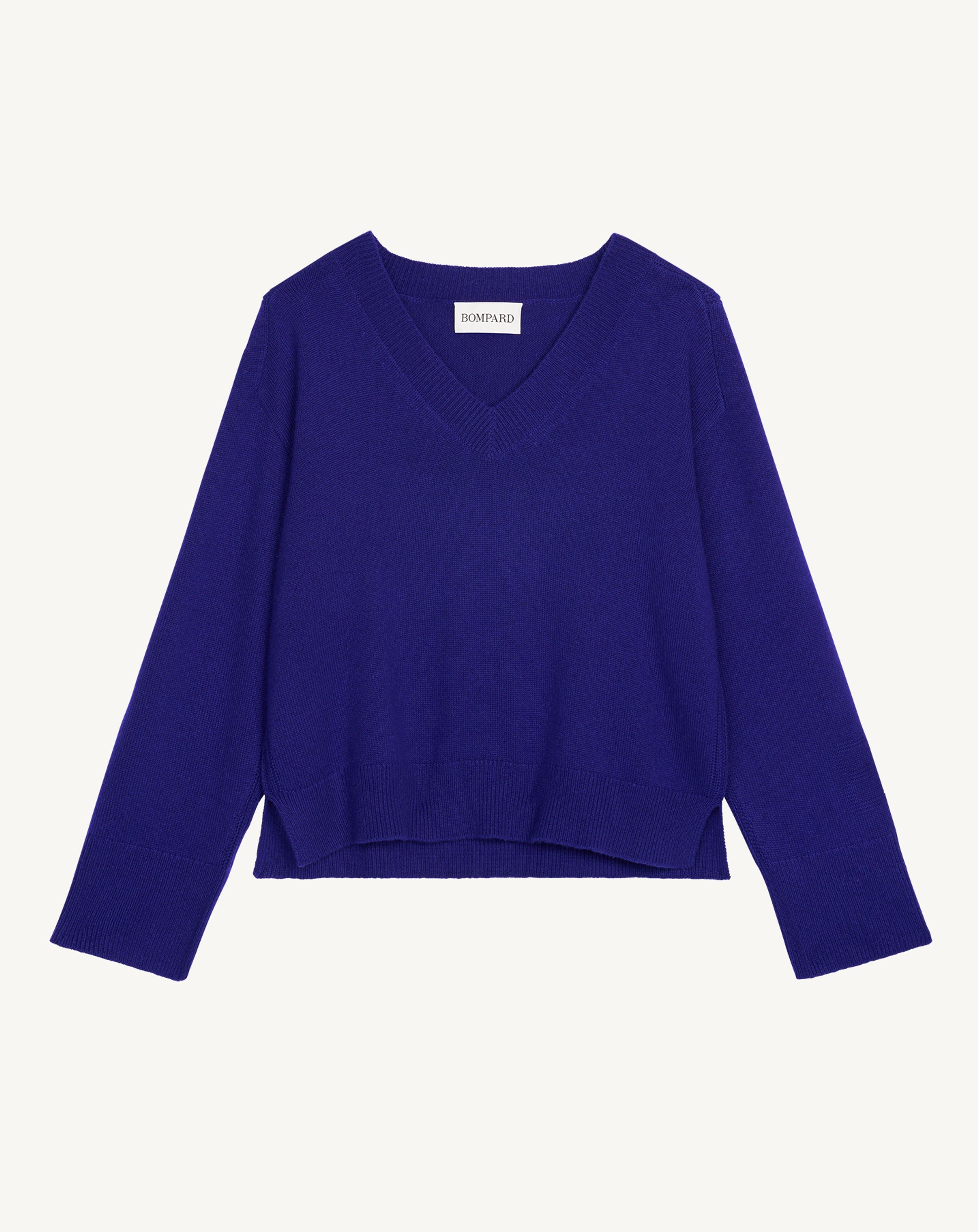 Pull V monogramme-ULTRAVIOLET-70% cachemire 30% soie