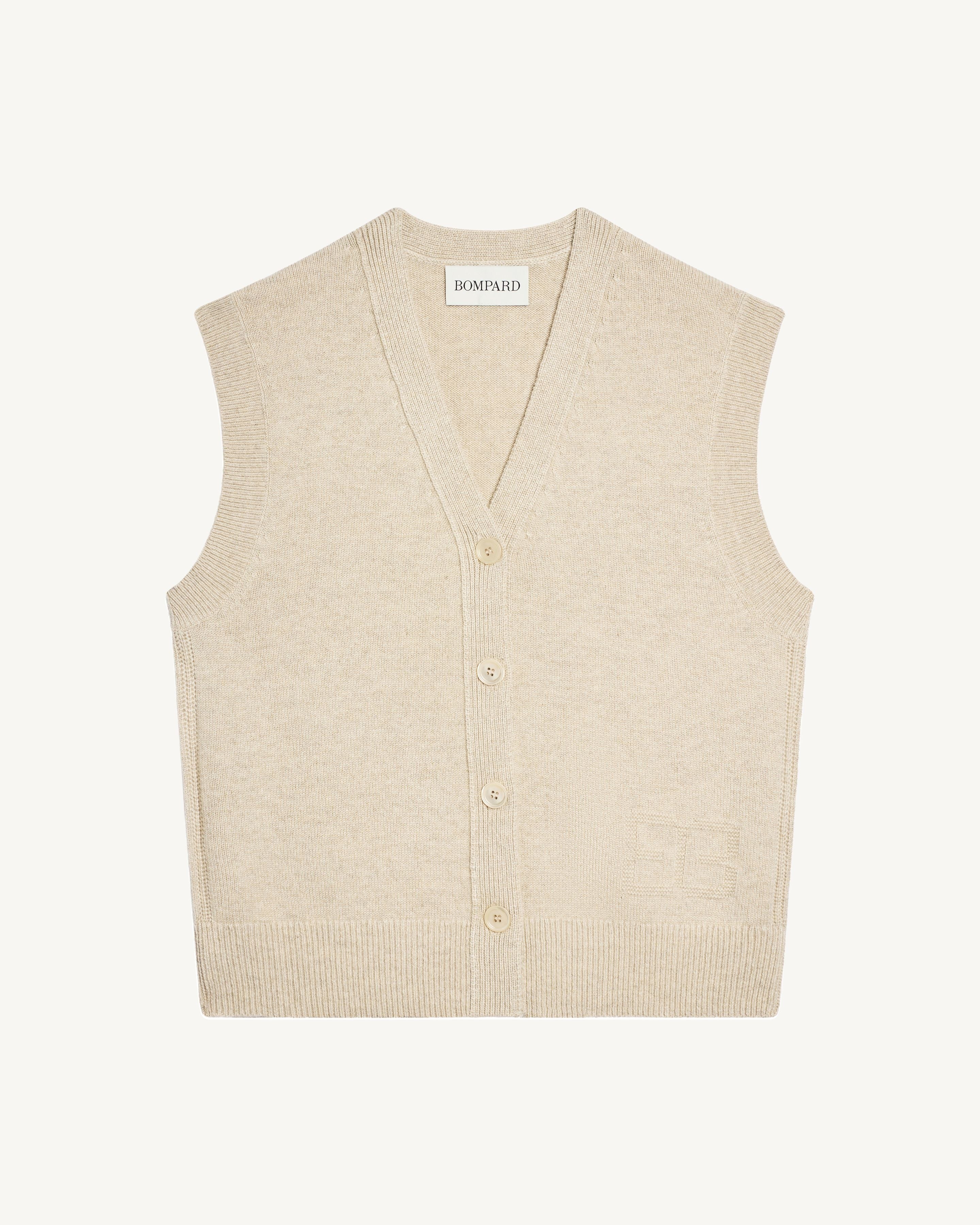 Gilet monogramme-AVOINE-70% cachemire 30% soie