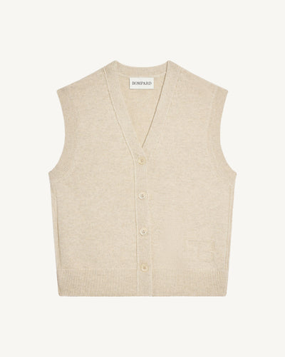 Gilet monogramme-AVOINE-70% cachemire 30% soie