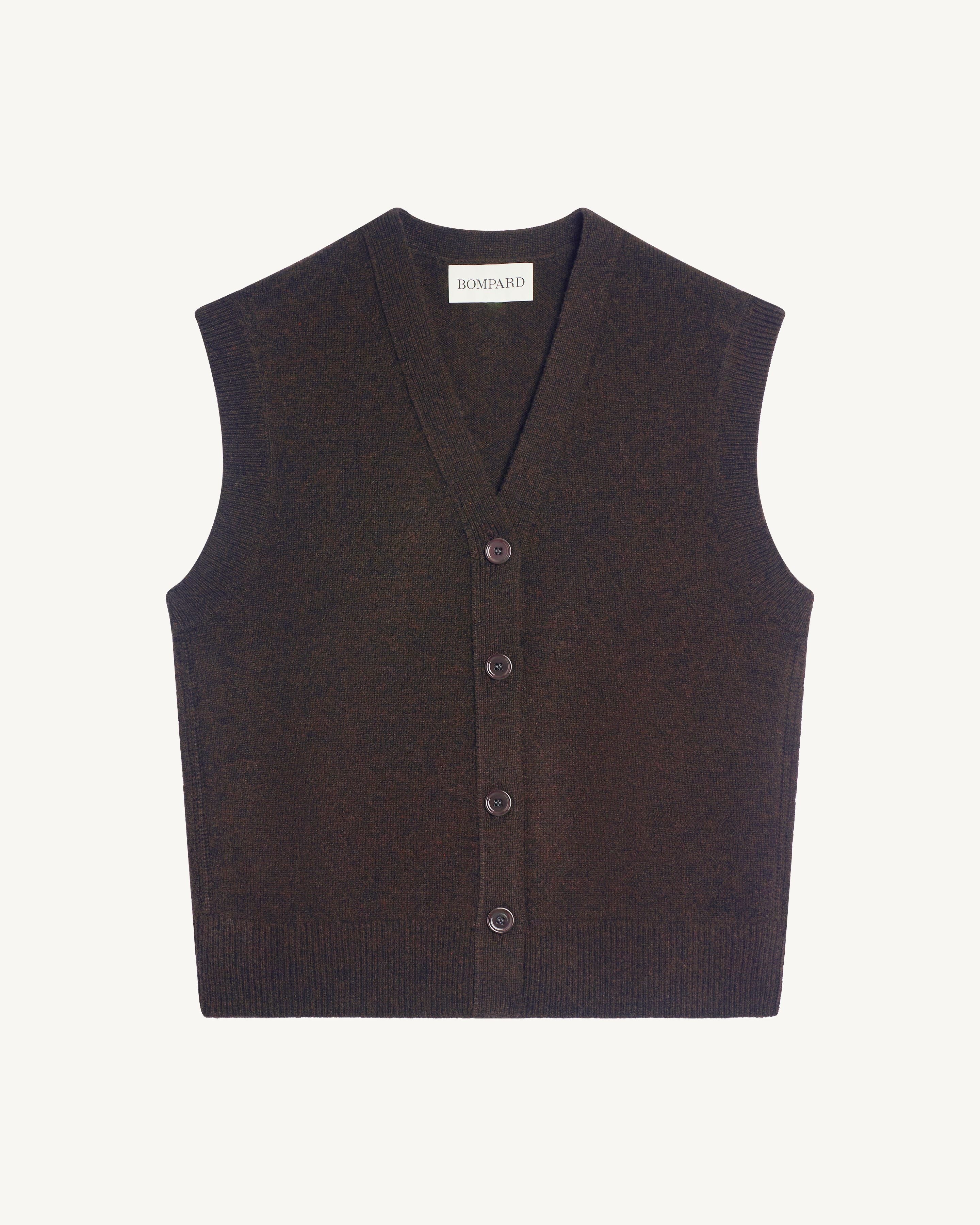 Gilet monogramme-RISTRETTO-70% cachemire 30% soie