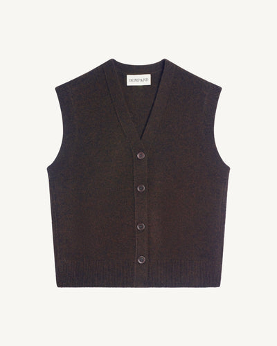 Gilet monogramme-RISTRETTO-70% cachemire 30% soie