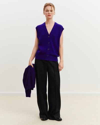 Gilet monogramme-ULTRAVIOLET-70% cachemire 30% soie