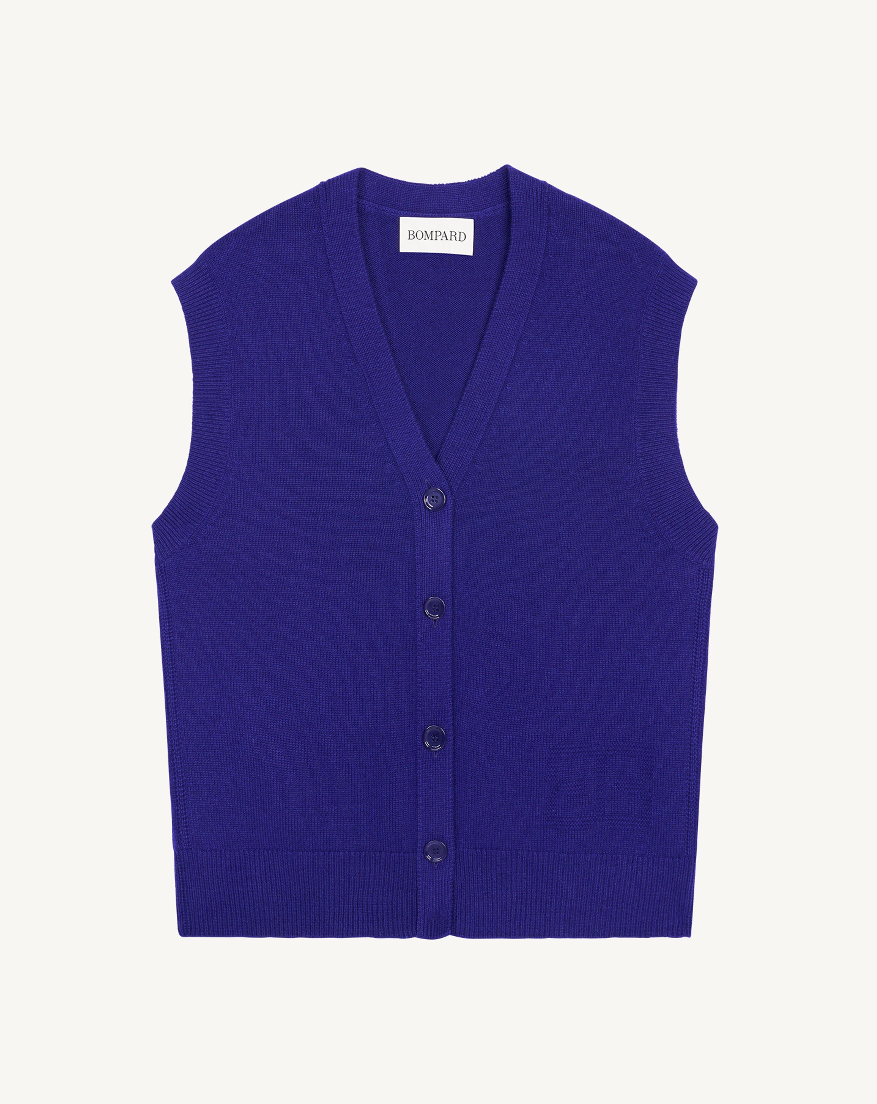 Gilet monogramme-ULTRAVIOLET-70% cachemire 30% soie