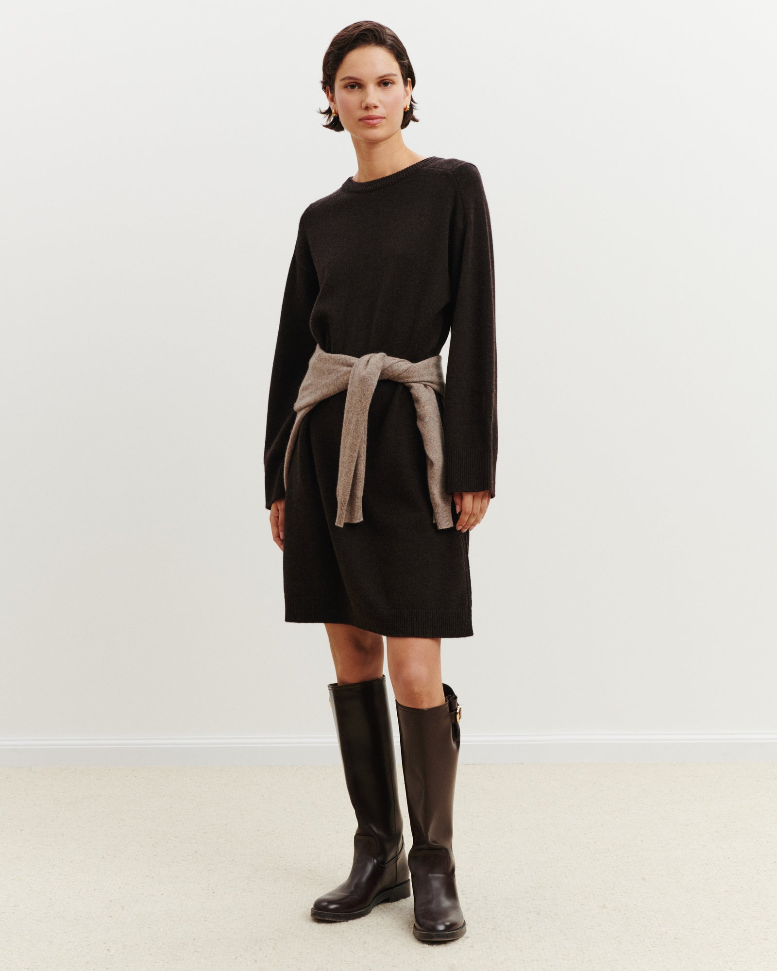 Robe midi monogramme-RISTRETTO-70% cachemire 30% soie