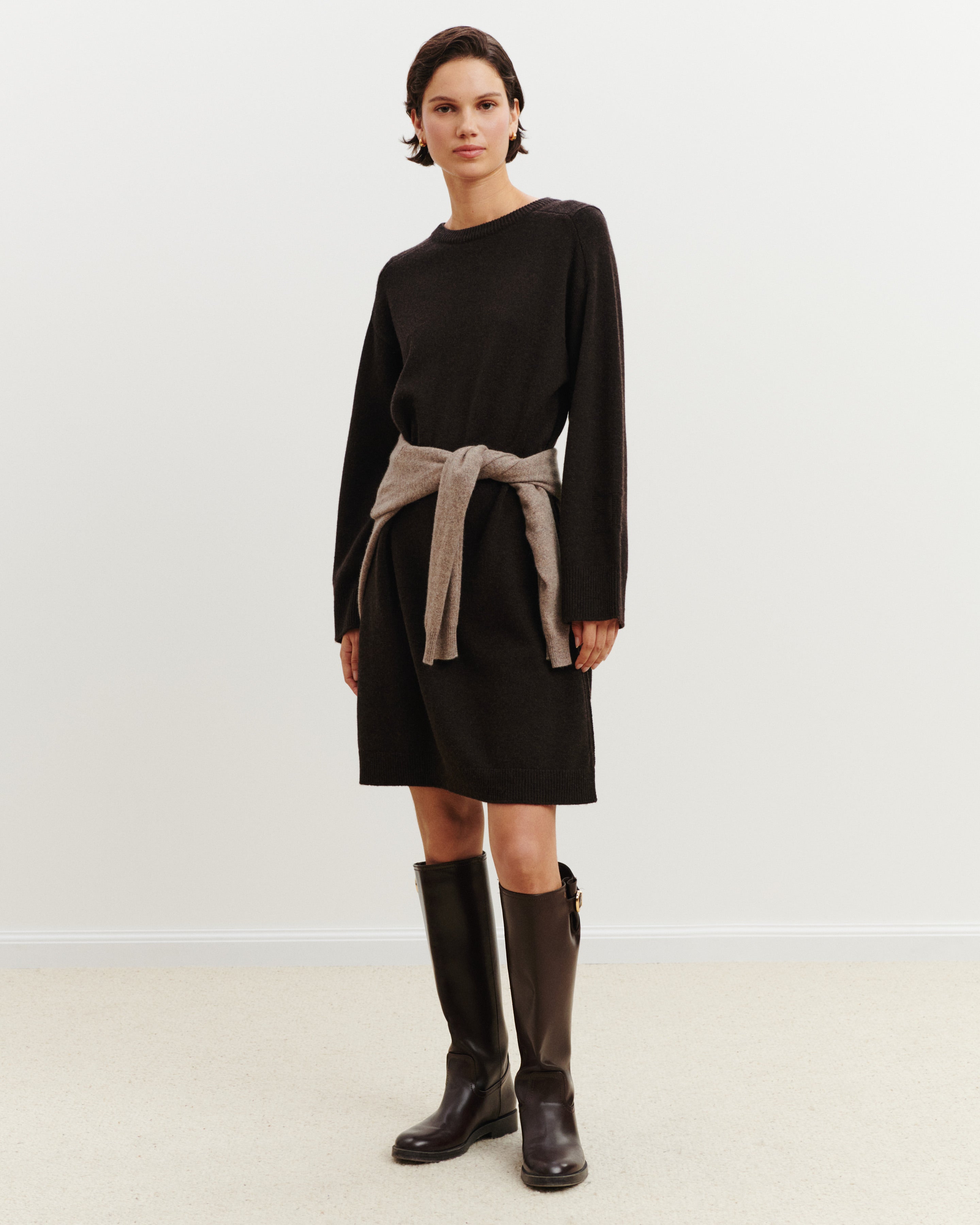 Robe midi monogramme-RISTRETTO-70% cachemire 30% soie