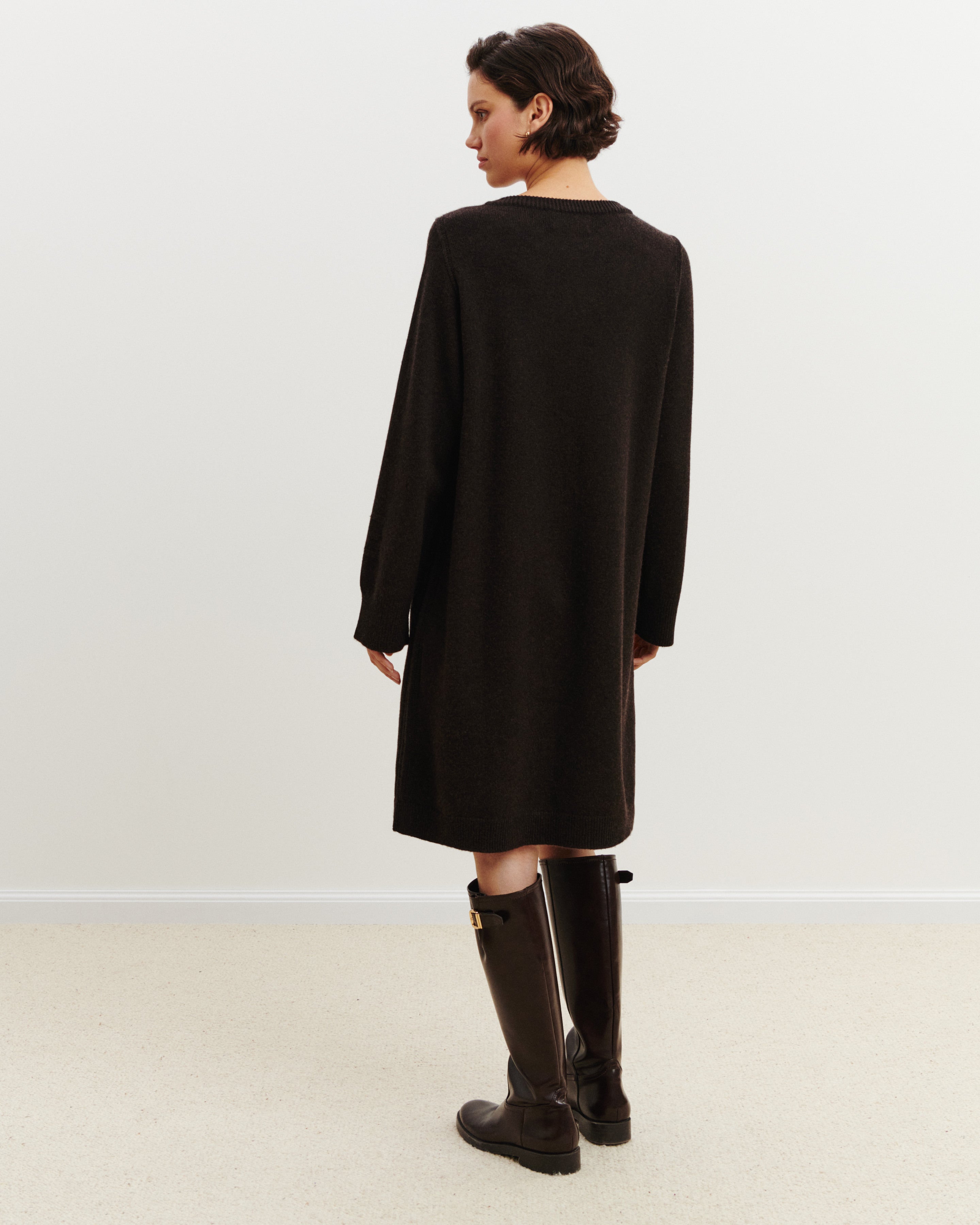 Robe midi monogramme-RISTRETTO-70% cachemire 30% soie