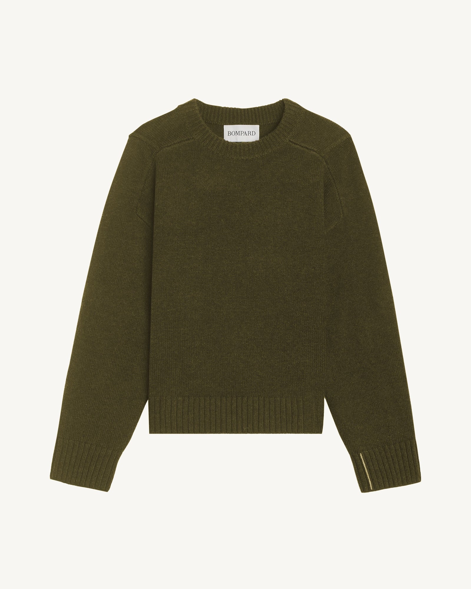 Pull col rond boxy-OLIVE-81% : Laine; 19% : Cachemire