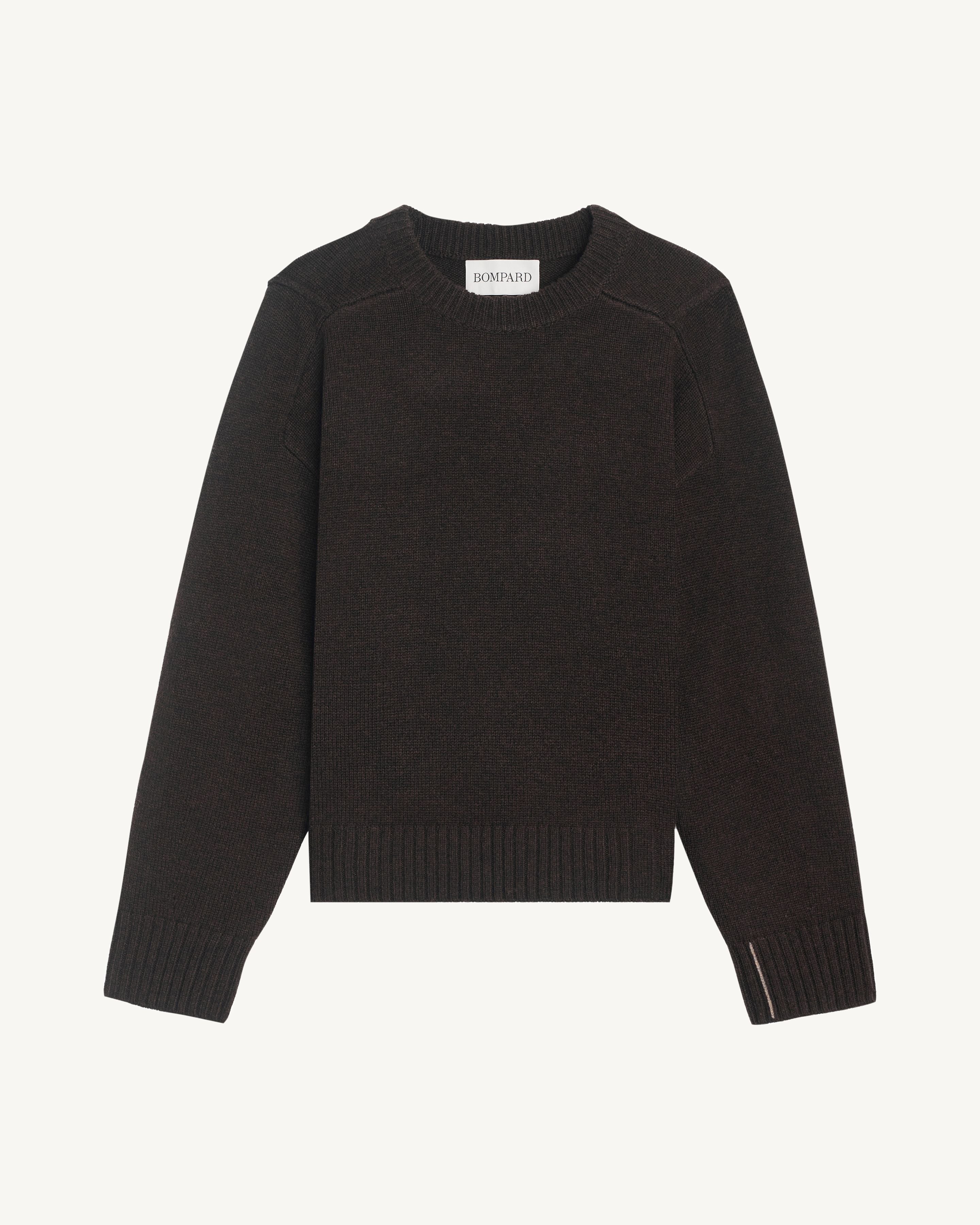 Pull col rond boxy-RISTRETTO-81% : Laine; 19% : Cachemire