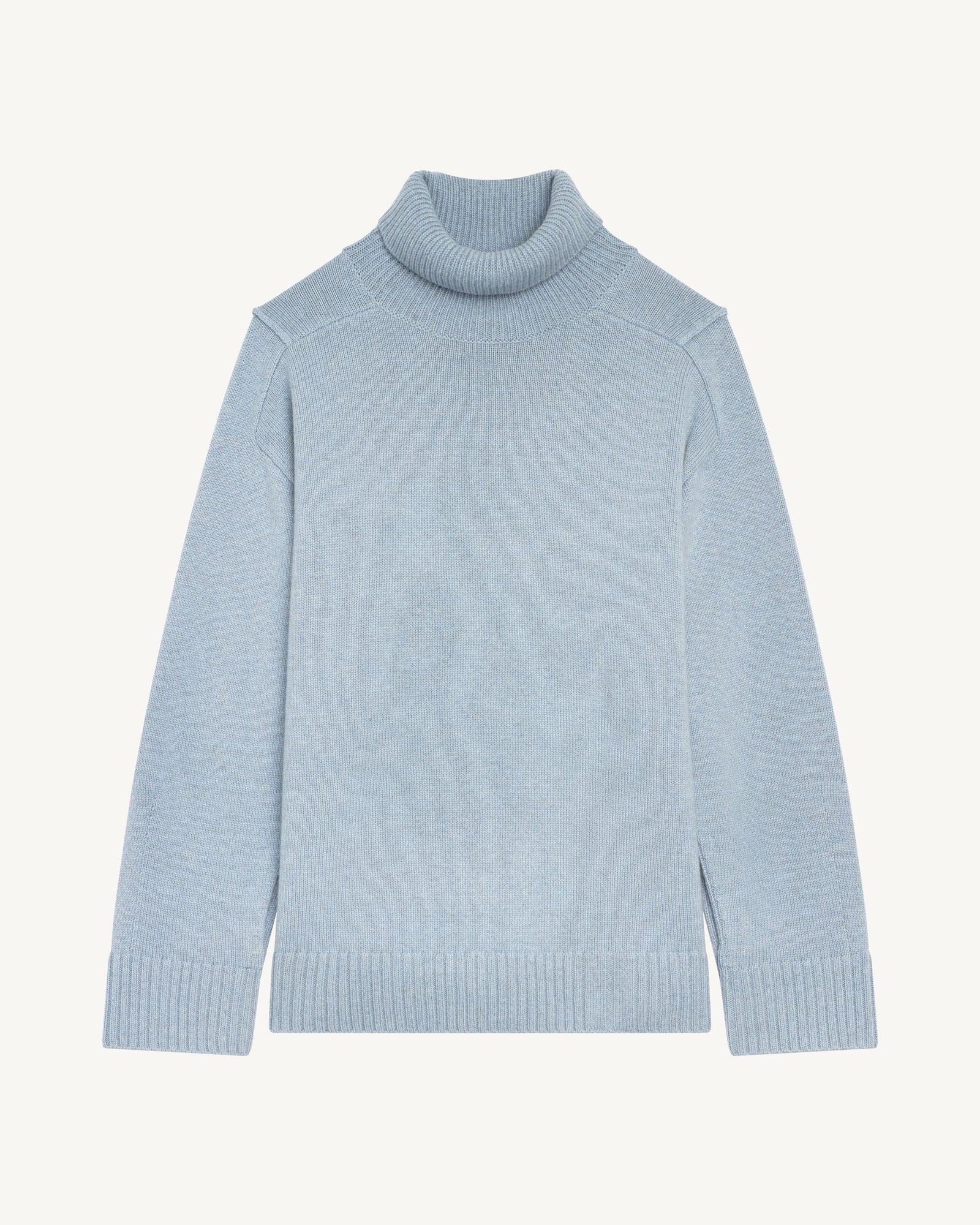 Col montant manches fendues-BLEU GLACIER-81% : Laine; 19% : Cachemire