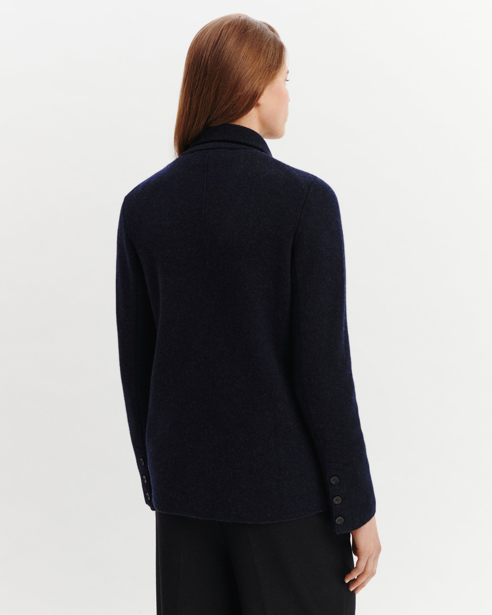 Veste blazer piqué-MARINE/CHARBON-70% laine 30% cachemire
