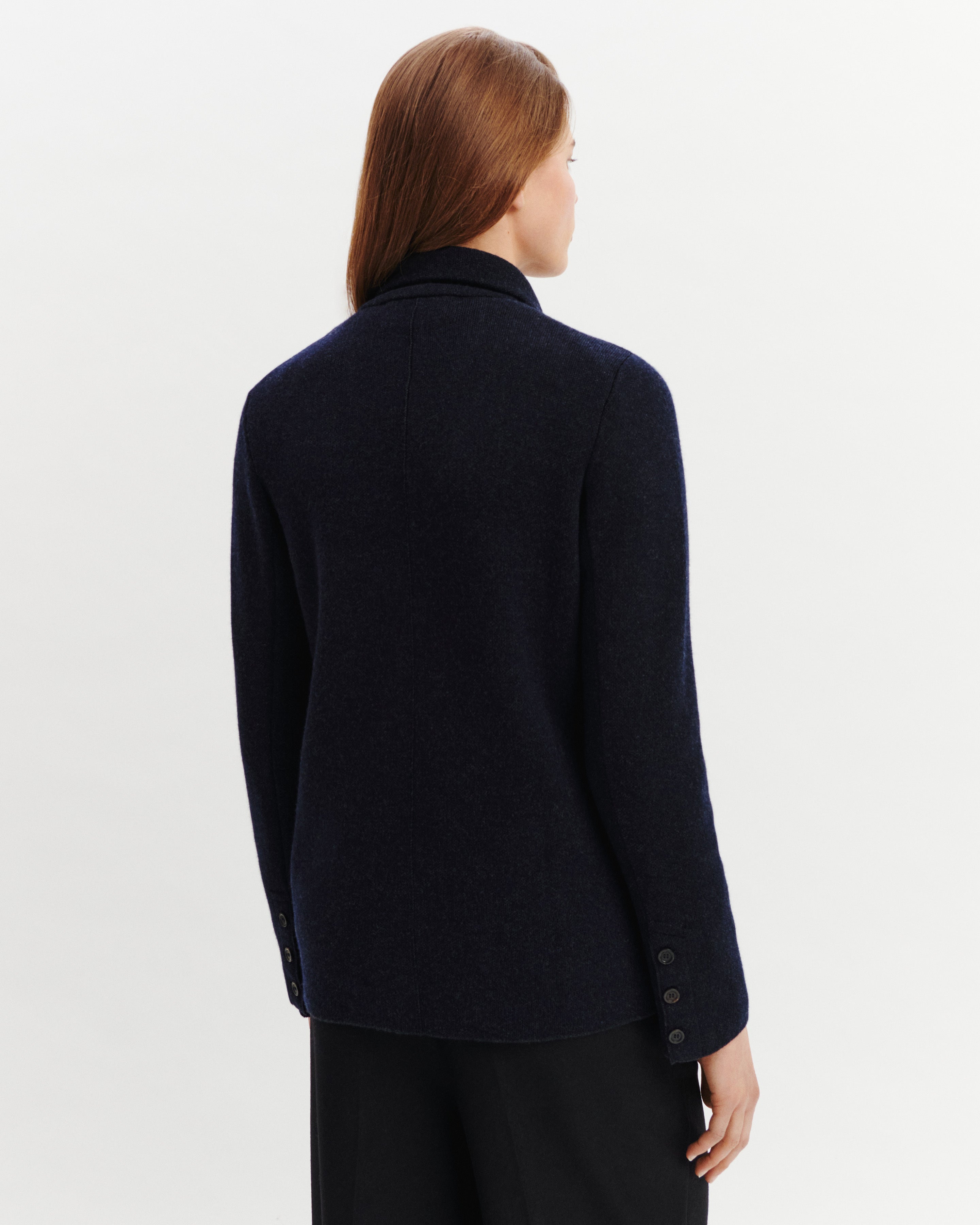 Veste blazer piqué-MARINE/CHARBON-70% laine 30% cachemire