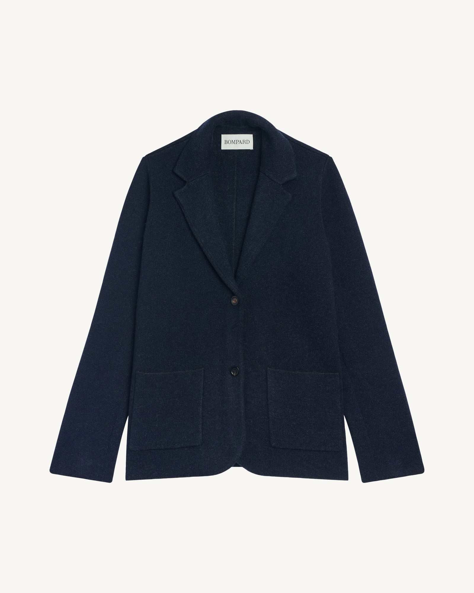 Veste blazer piqué-MARINE/CHARBON-70% laine 30% cachemire