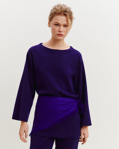 Col rond milano-ULTRAVIOLET FONCE-95% laine 5% cachemire