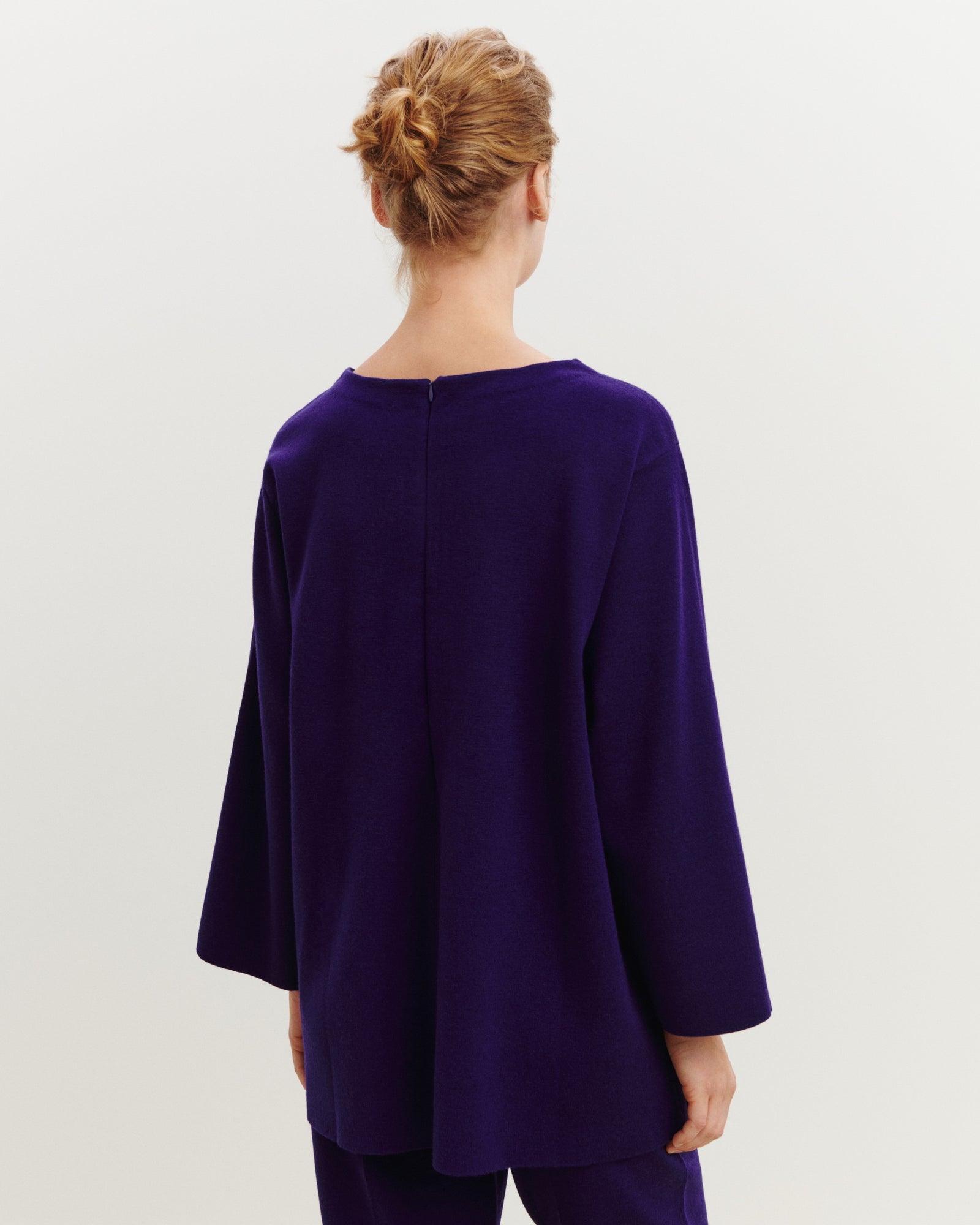 Col rond milano-ULTRAVIOLET FONCE-95% laine 5% cachemire