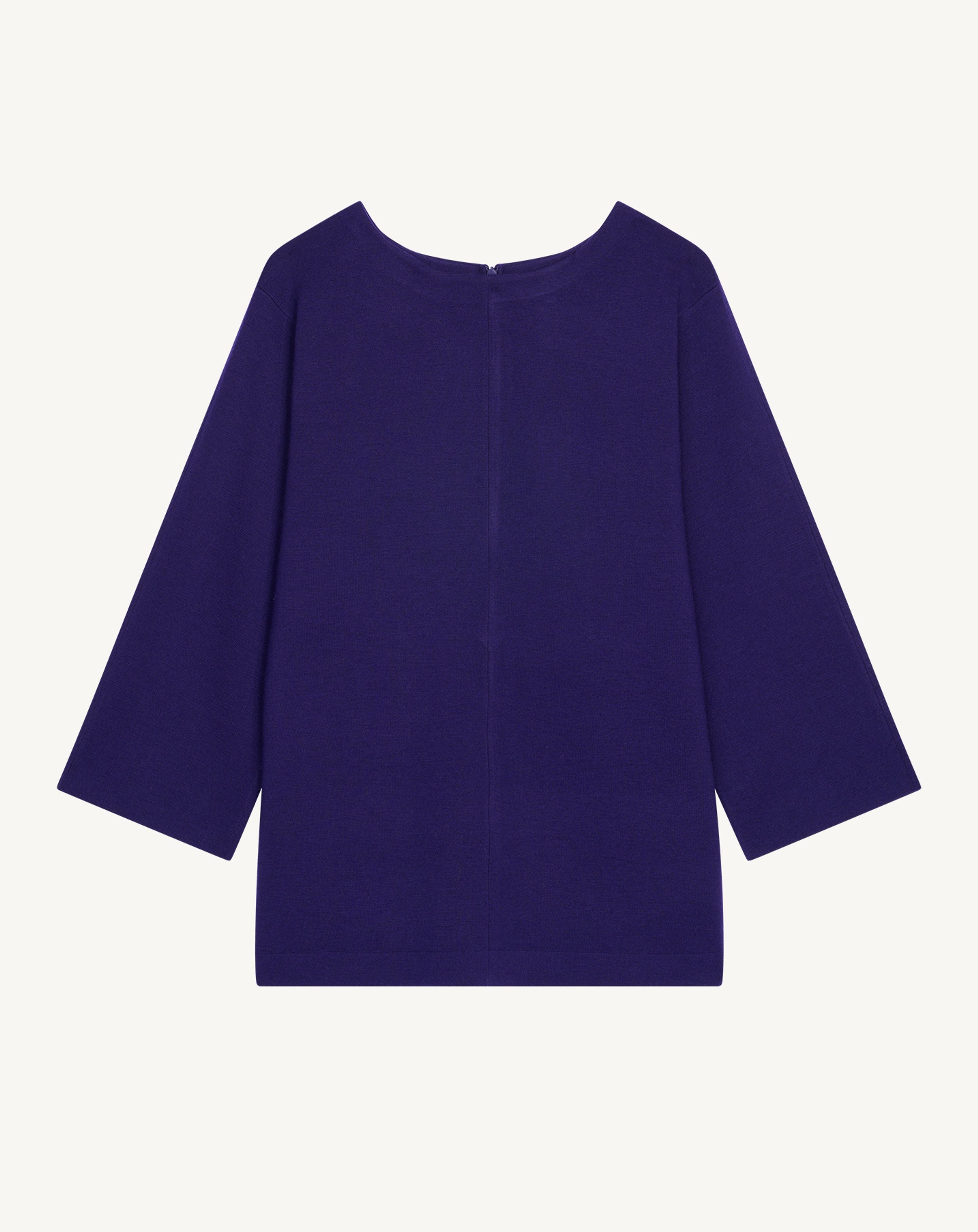 Col rond milano-ULTRAVIOLET FONCE-95% laine 5% cachemire