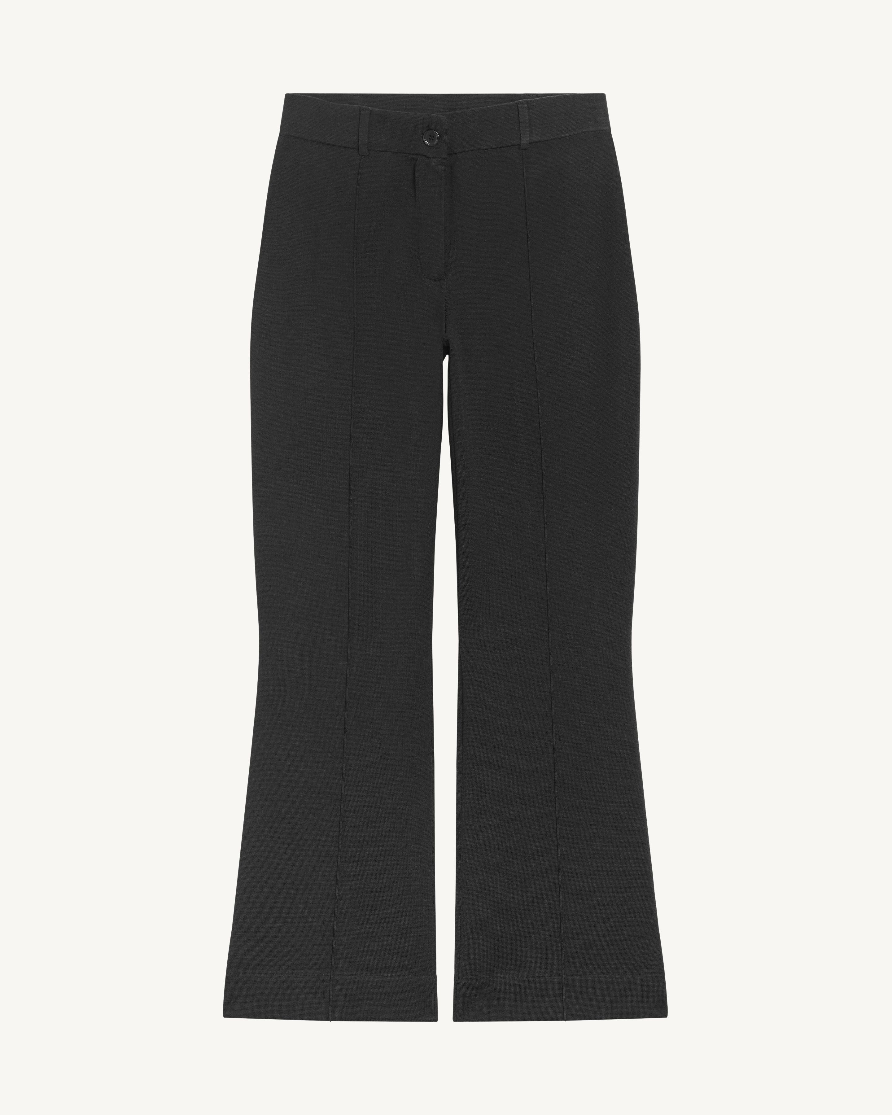 Pantalon bootcut milano-NOIR-95% laine 5% cachemire
