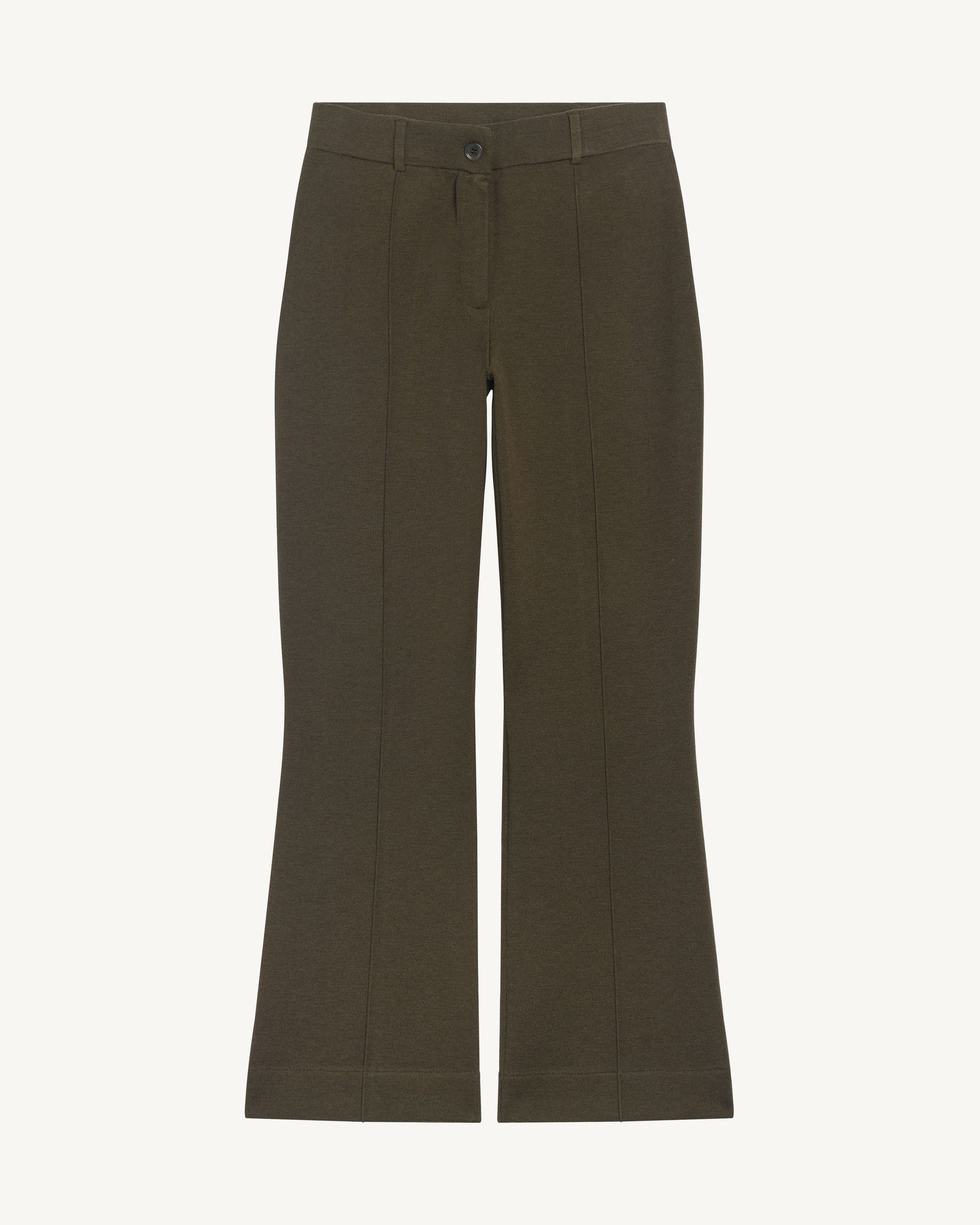 Pantalon bootcut milano-KAKI KOMBU-95% laine 5% cachemire