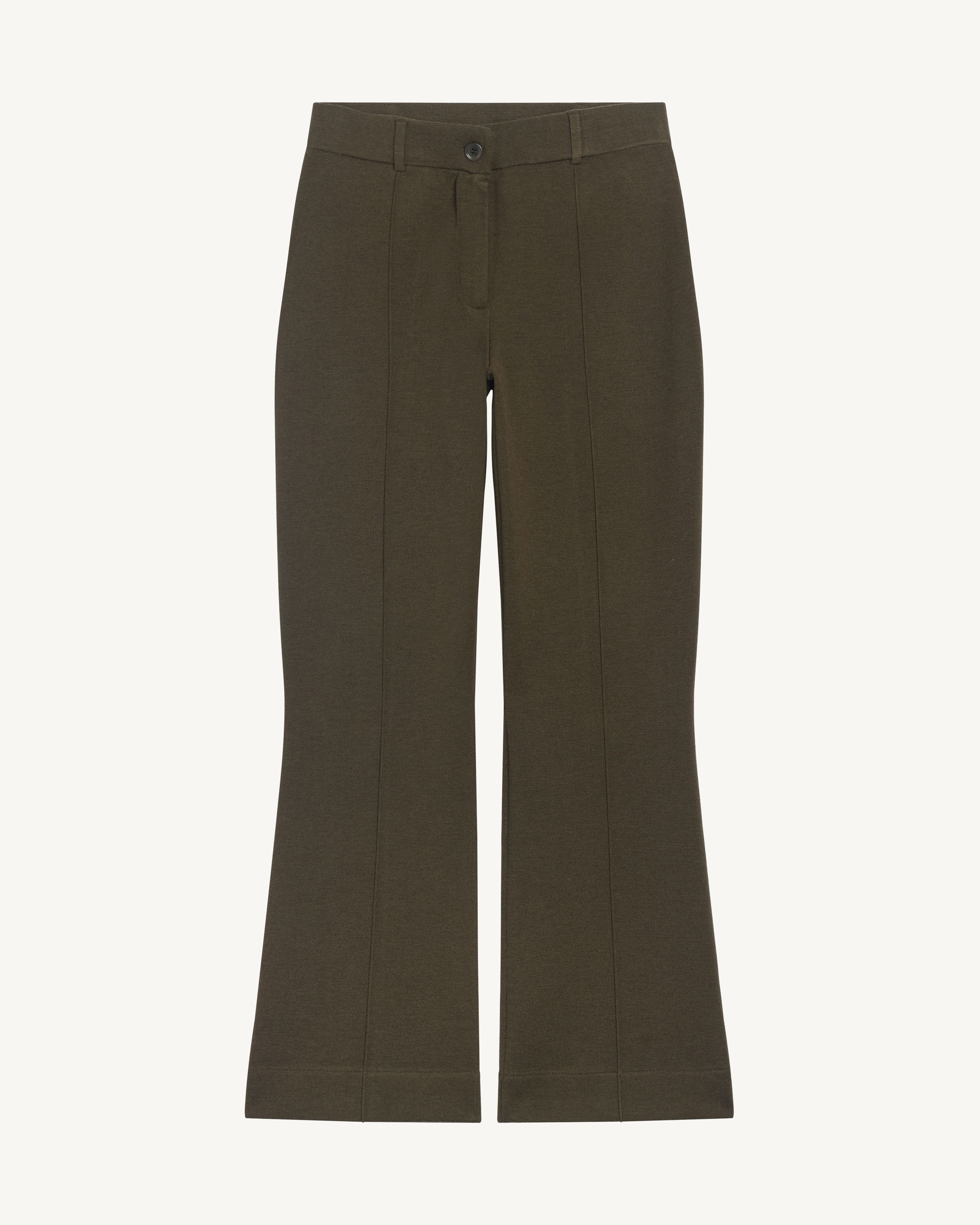 Pantalon bootcut milano-KAKI KOMBU-95% laine 5% cachemire