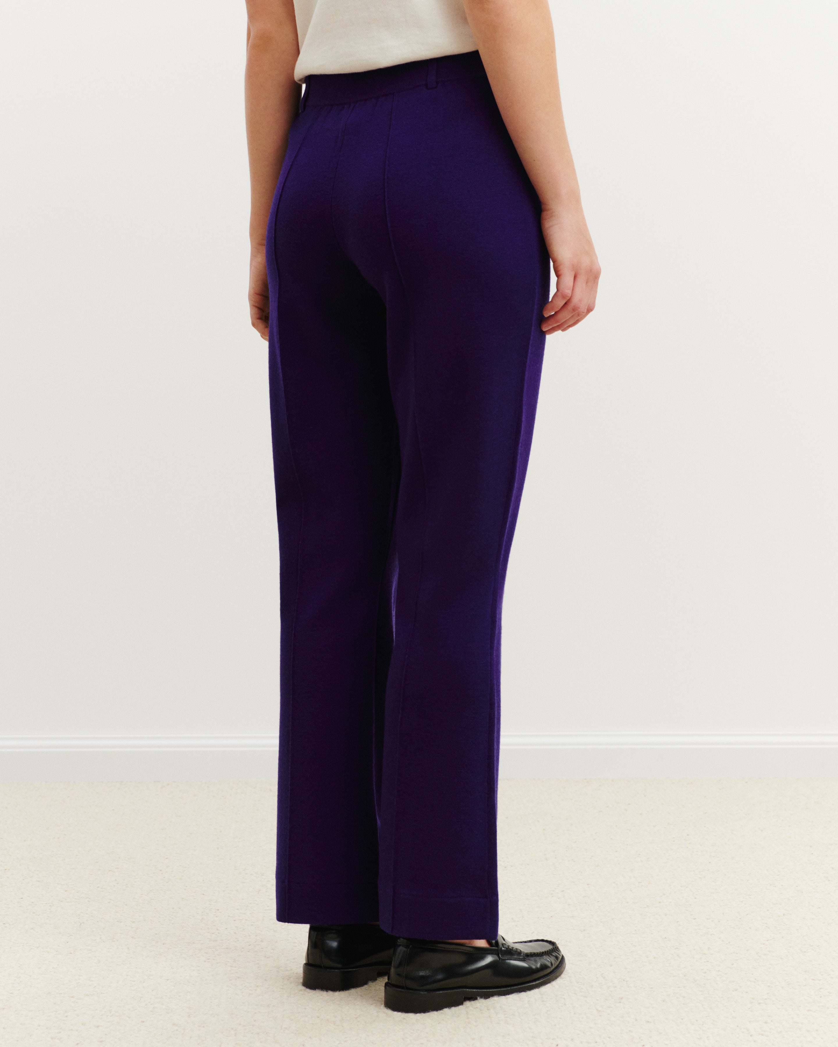Pantalon bootcut milano-ULTRAVIOLET FONCE-95% laine 5% cachemire