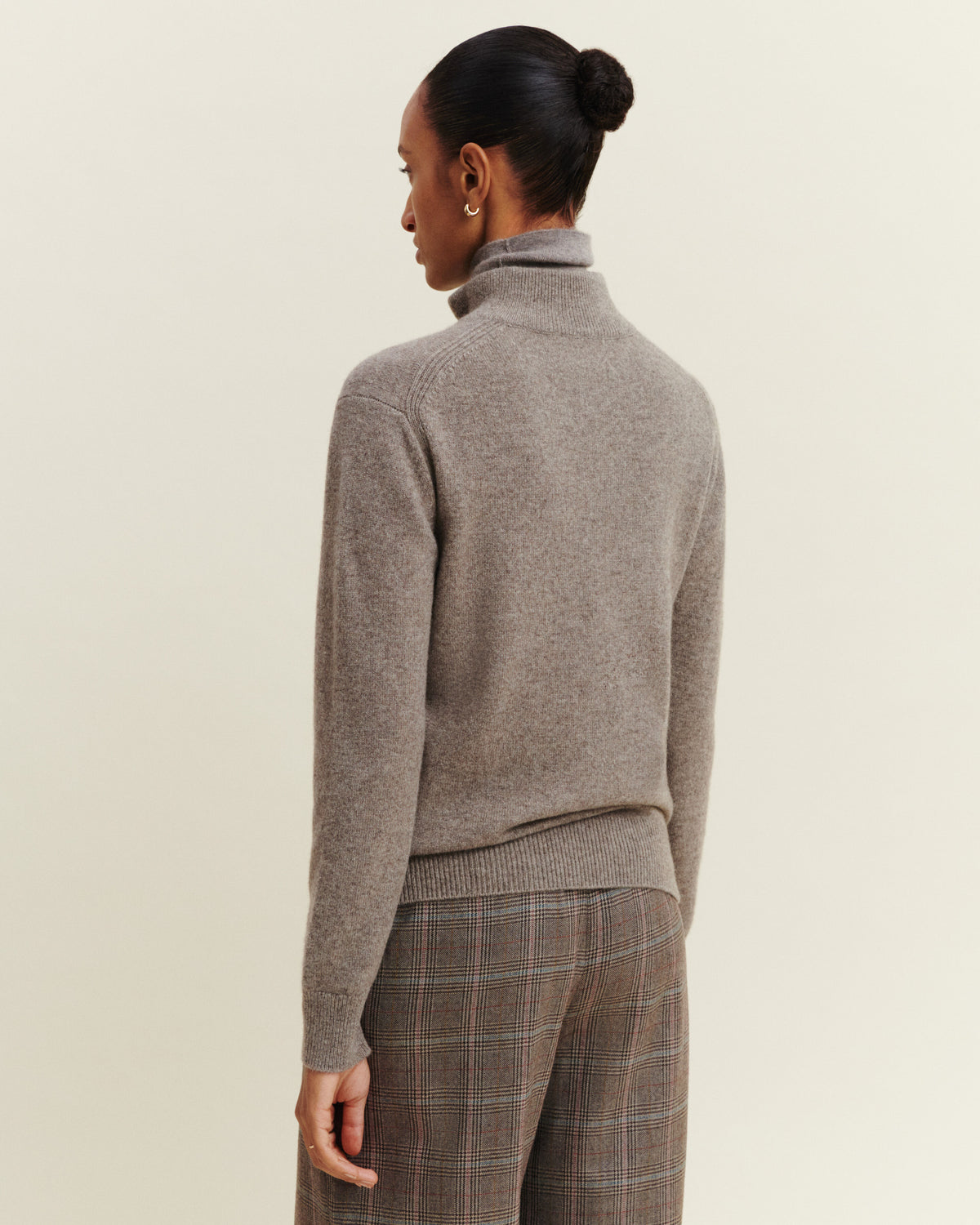 Pull camionneur-TAUPE-50% cachemire 50% yak
