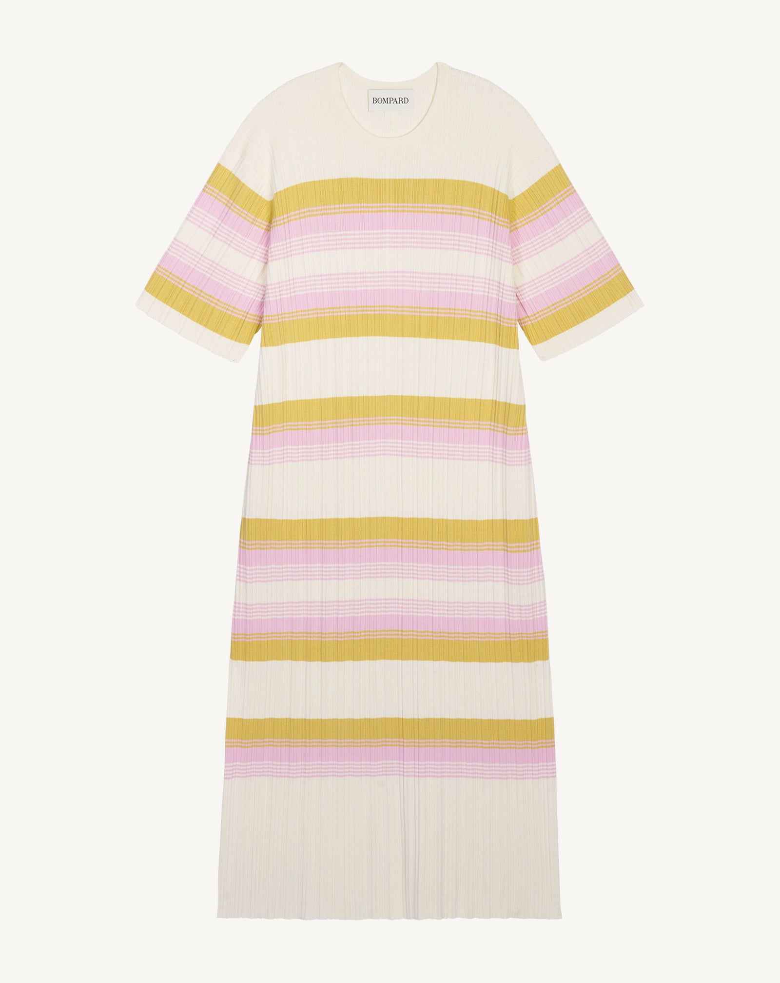 Robe T-shirt rayée à côtes