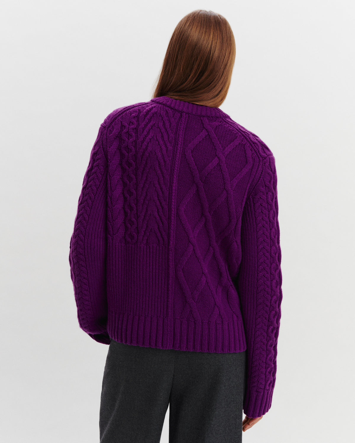 Pull col rond patchwork-CYCLAMEN-100% cachemire