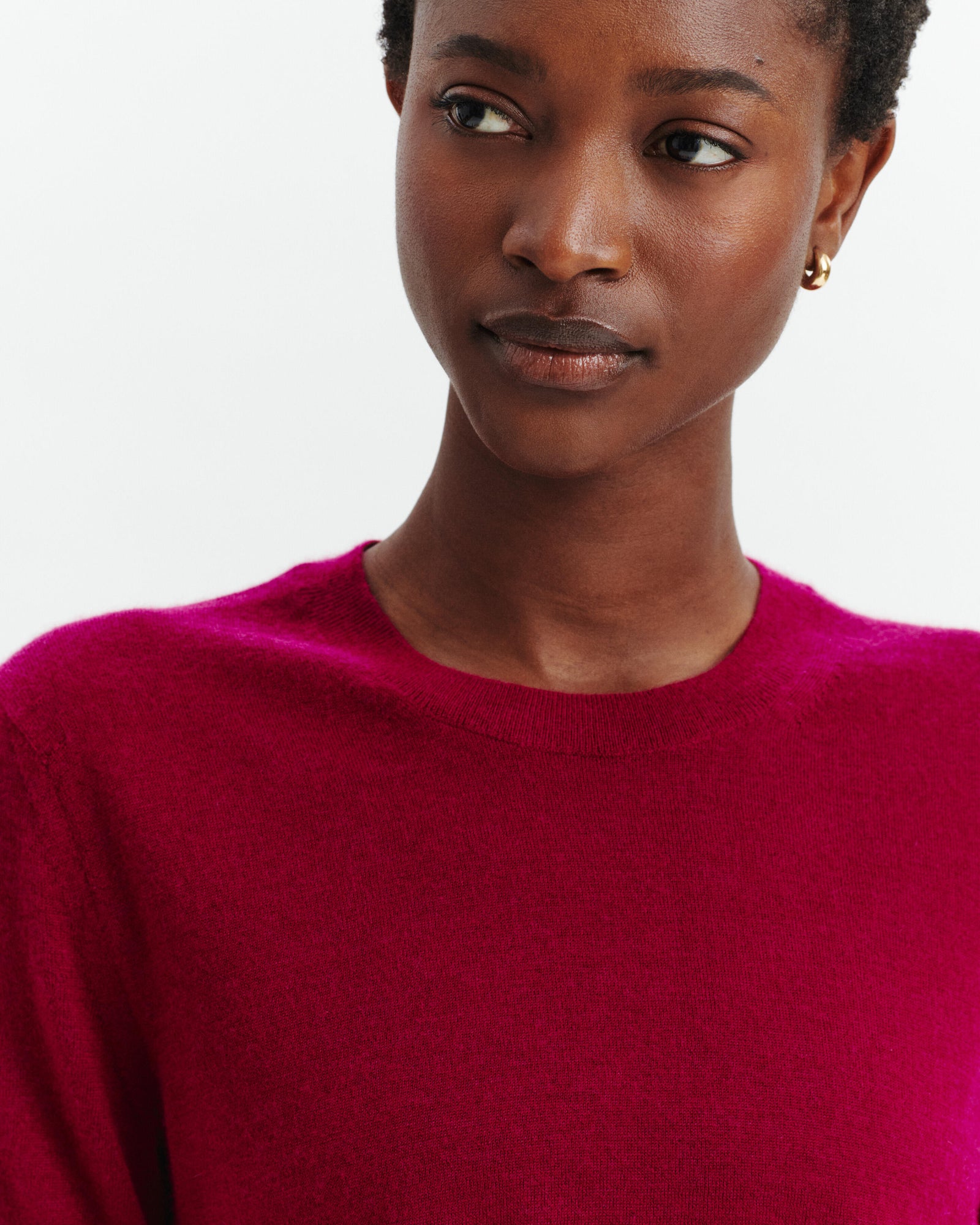 Pull manches courtes Fiona-POURPRE-100% cachemire