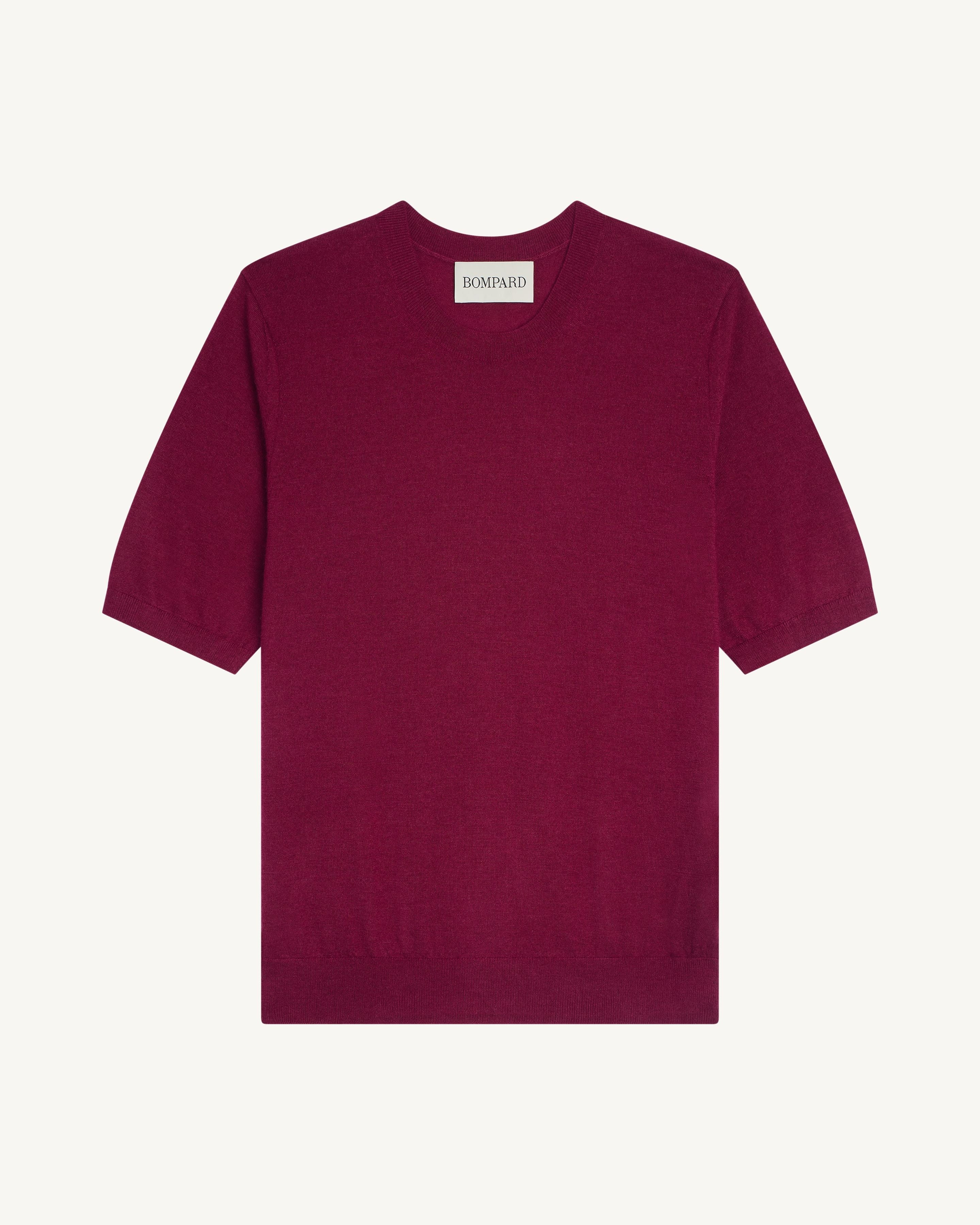 Pull manches courtes Fiona-POURPRE-100% cachemire