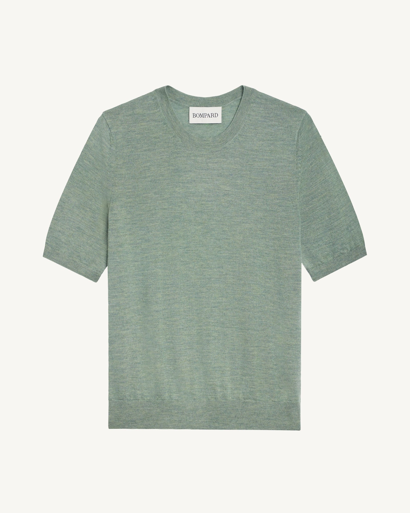 Pull manches courtes Fiona-VERT DE GRIS-100% cachemire