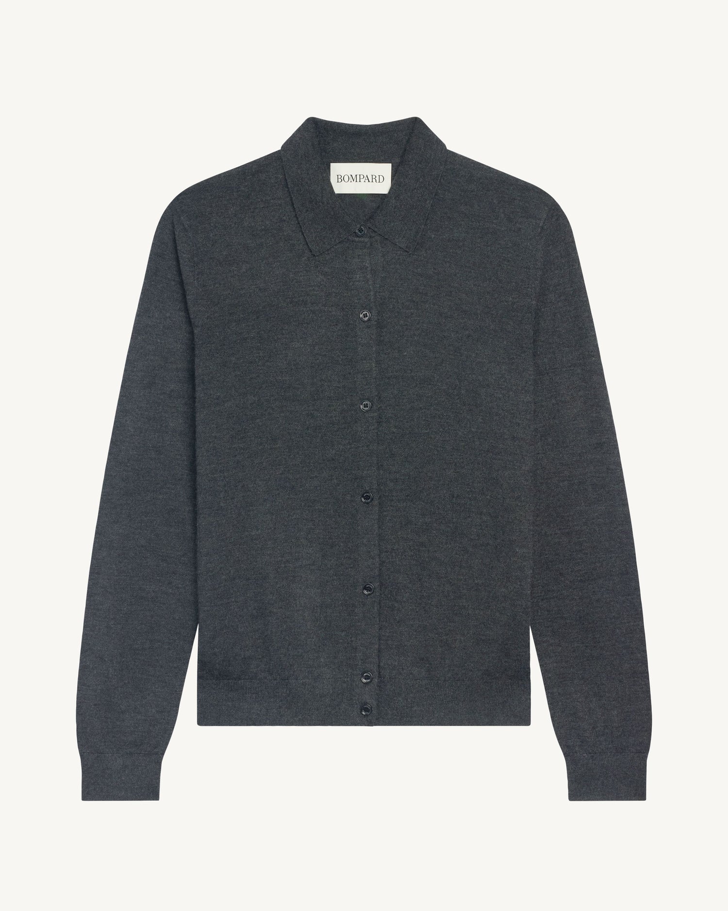 Cardigan col polo Fanette-CHARBON-100% cachemire