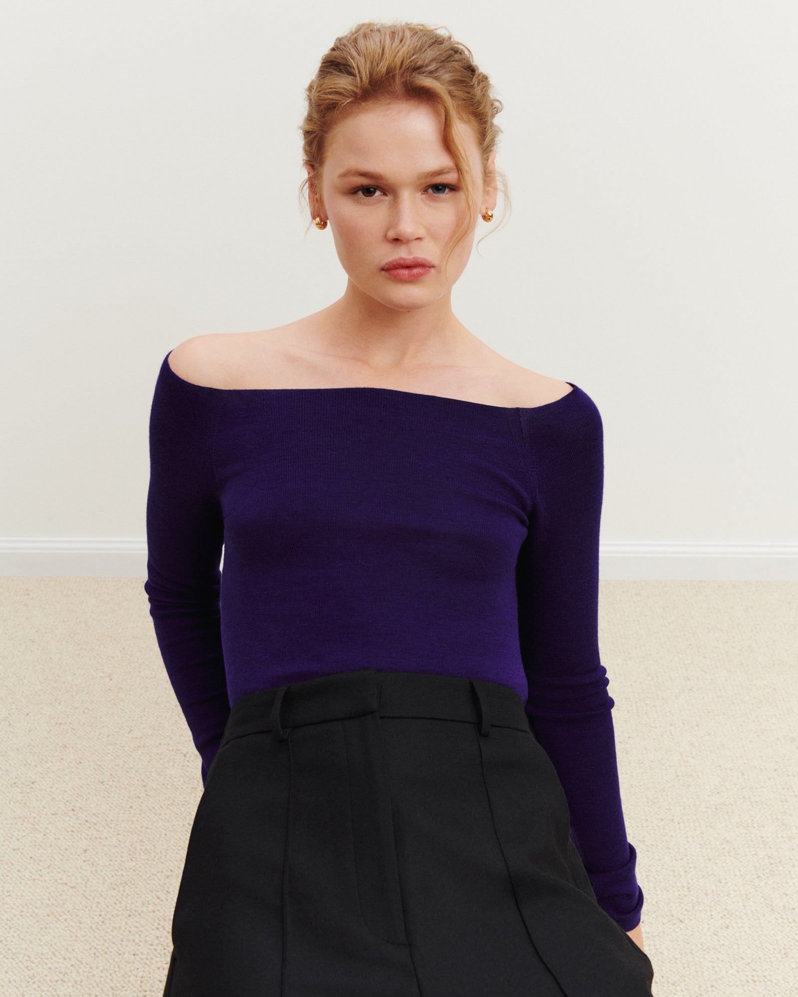 Top Bella-ULTRAVIOLET FONCE-70% cachemire 30% soie