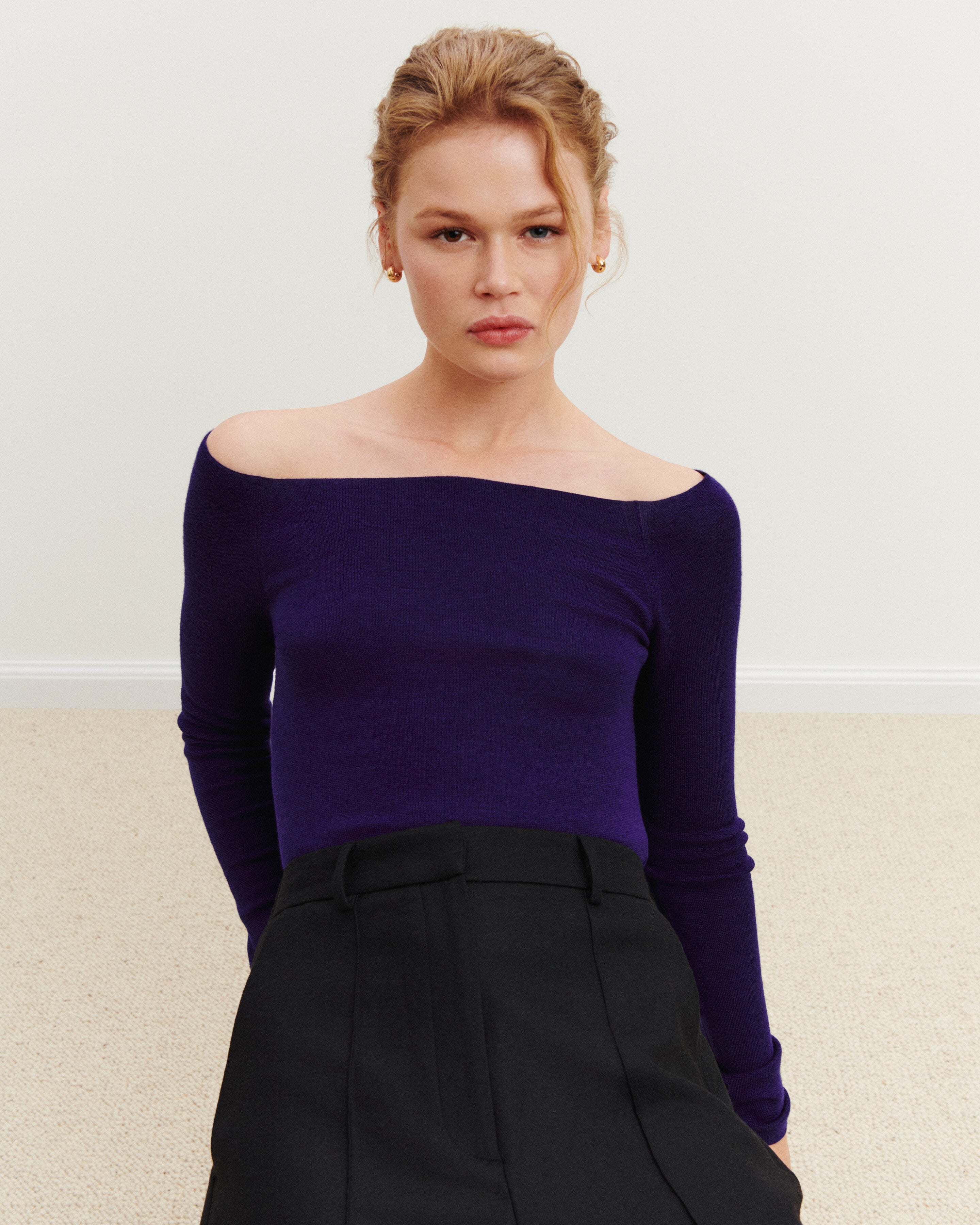 Top Bella-ULTRAVIOLET FONCE-70% cachemire 30% soie