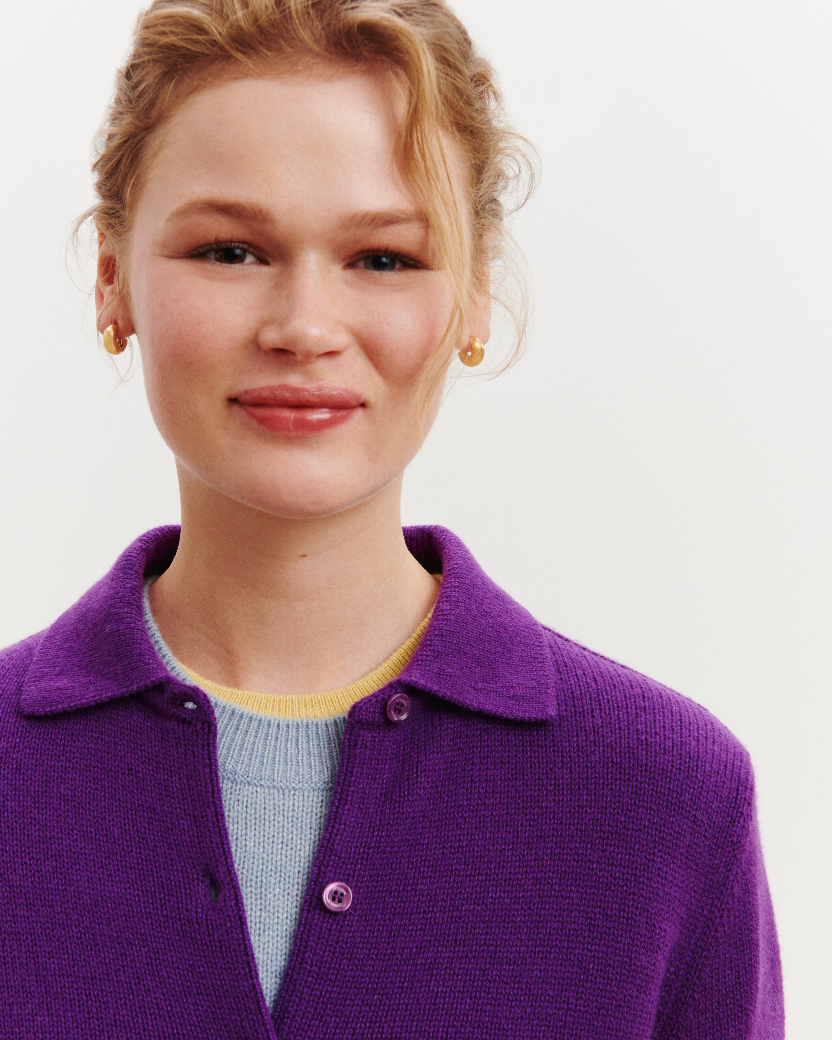Lison polo neck cardigan in Cashmere Women cyclamen | Eric Bompard